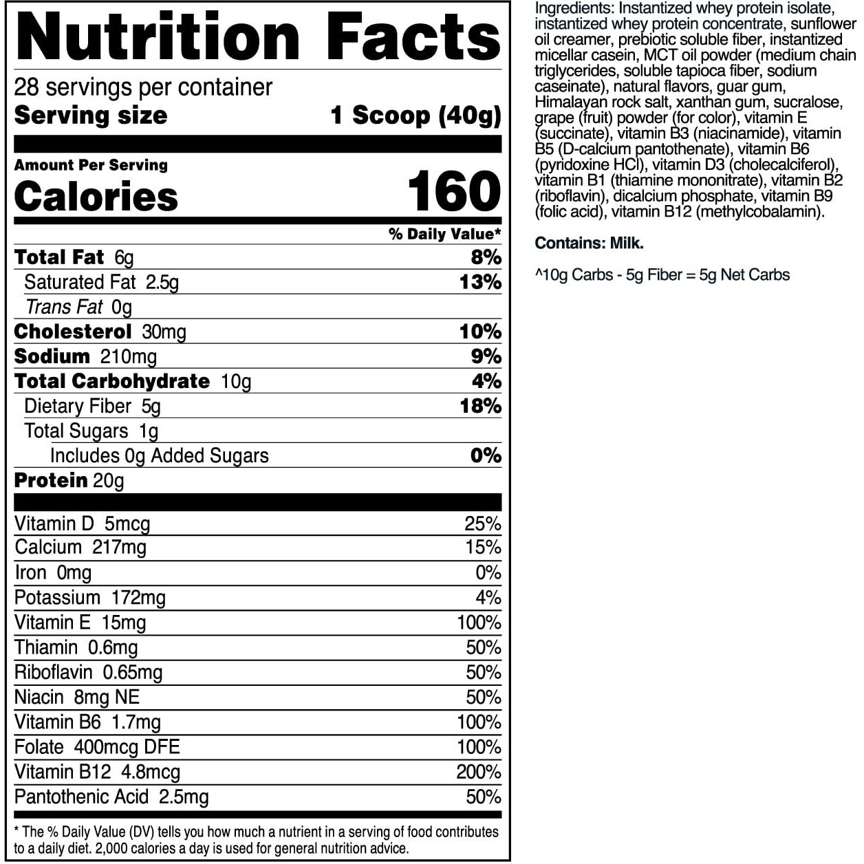 Transformhq Meal Replacement Shake Powder 28 Servings (Blueberry Cheesecake) - Gluten Free, Non-Gmo