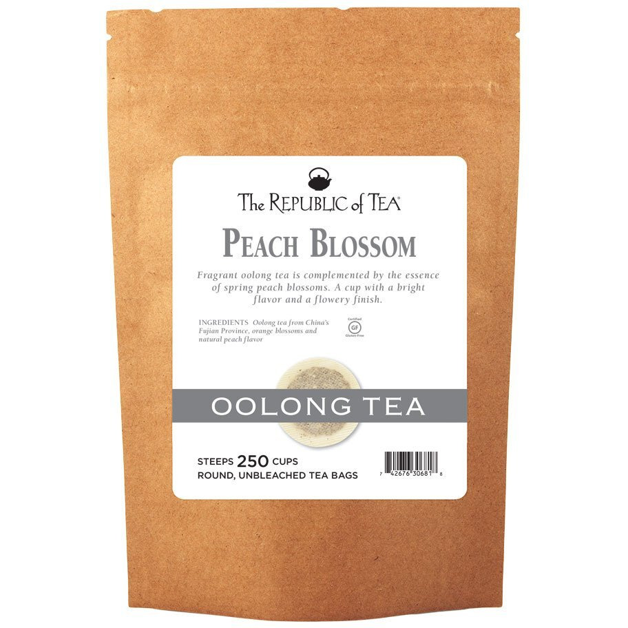 The Republic Of Tea - Peach Blossom Oolong Black Tea, 250 Tea Bags | Caffeinated Tea, Spring Tea