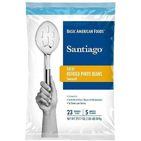 Basic American Foods Santiago Excel Refried Beans, 29.7 Oz (Pack Of 6), Large Size For Food Services And Restaurants, Easy To Prepare, Gluten Free, No Artificial Colors, Flavors, Or Preservatives