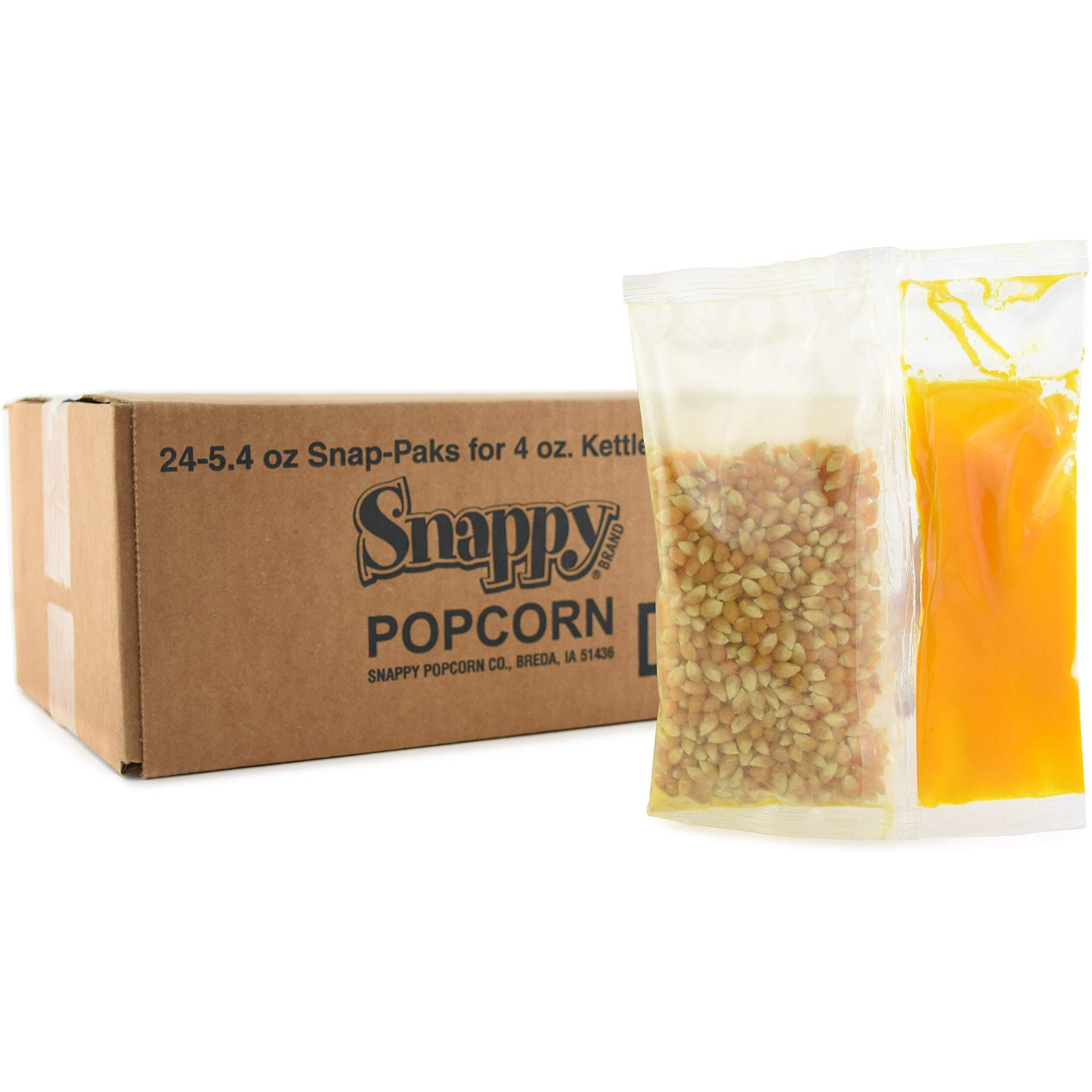 Snappy Popcorn Snap Pack Poppers, Yellow Popcorn, Coconut Oil And Buttery Flavored Salt, 24 Count