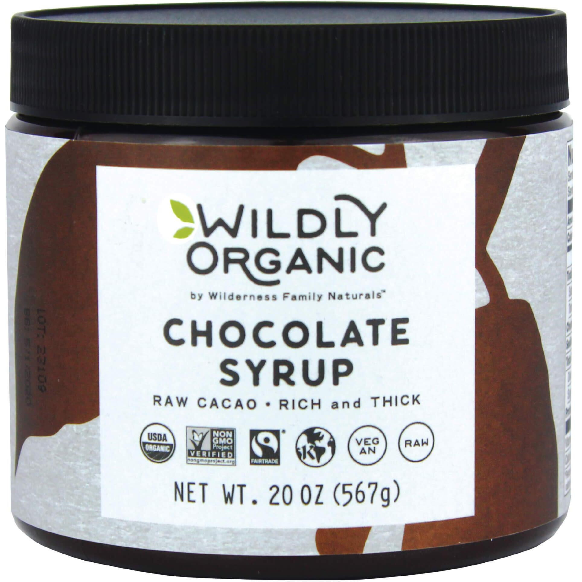 Wildly Organic Chocolate Syrup 20 Oz - Organic, Dairy-Free, Fair Trade, Non-Gmo, Kosher, Vegan, Premium Rich Chocolate Flavor | Perfect For Ice Cream, Baking, Coffee, Chocolate Milk, Mocha, & Hot Cocoa | 2 Ingredients Raw Cacao Powder & Raw Agave