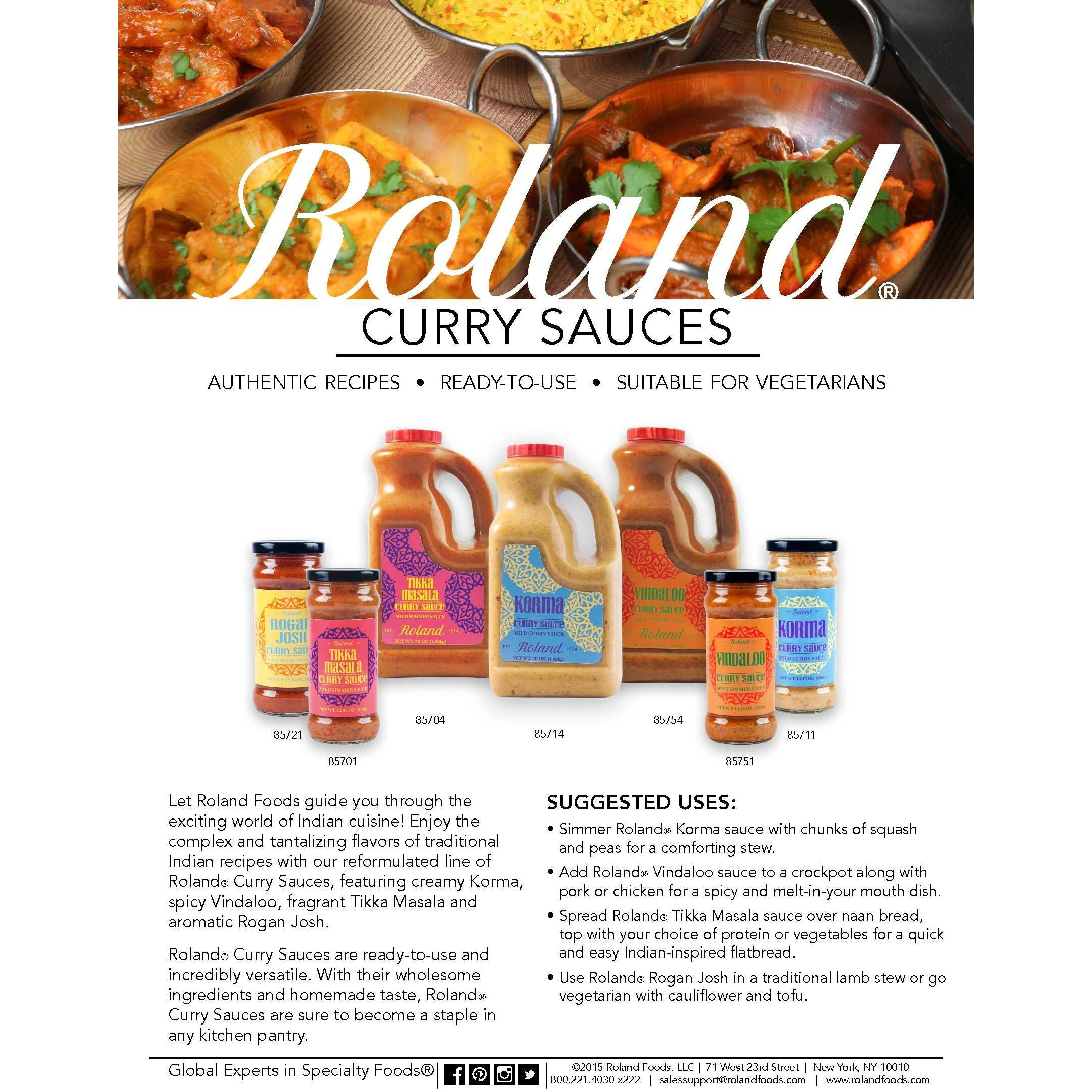 Roland Foods Tikka Masala Curry Sauce, Specialty Imported Food, 70-Ounce Jug