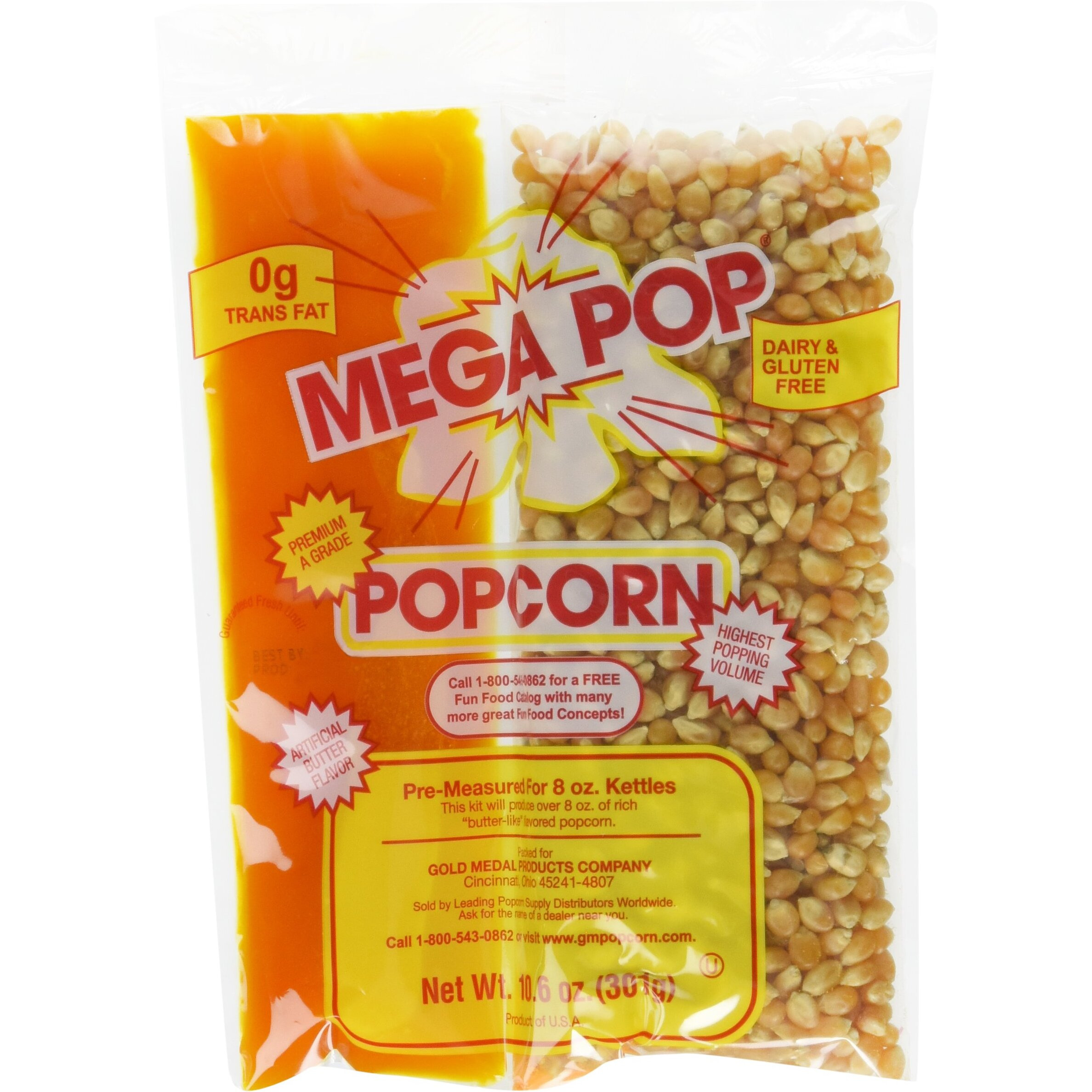 Gold Medal Products Co 24Ct Coconut Oil Kit 2838 Popcorn (10.6Oz Of Kernels Pre-Measured For 8Oz Kettles)