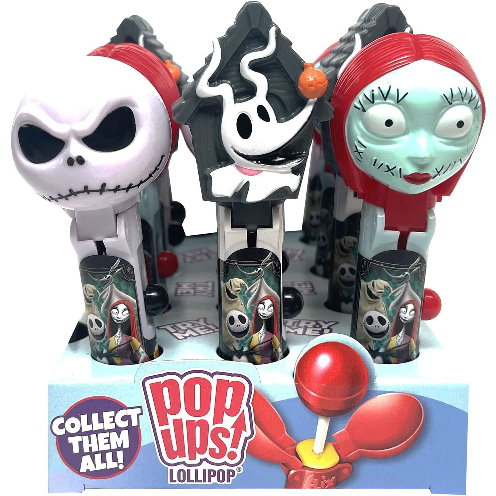 Nightmare Before Christmas Lollipop Holder 12 Count | Collectable Toy Lollipop Case | Party Favors For Halloween, Goodie Bags, Piata Candy, Game Prizes | Bulk Set Of 12 | Lollipops Included