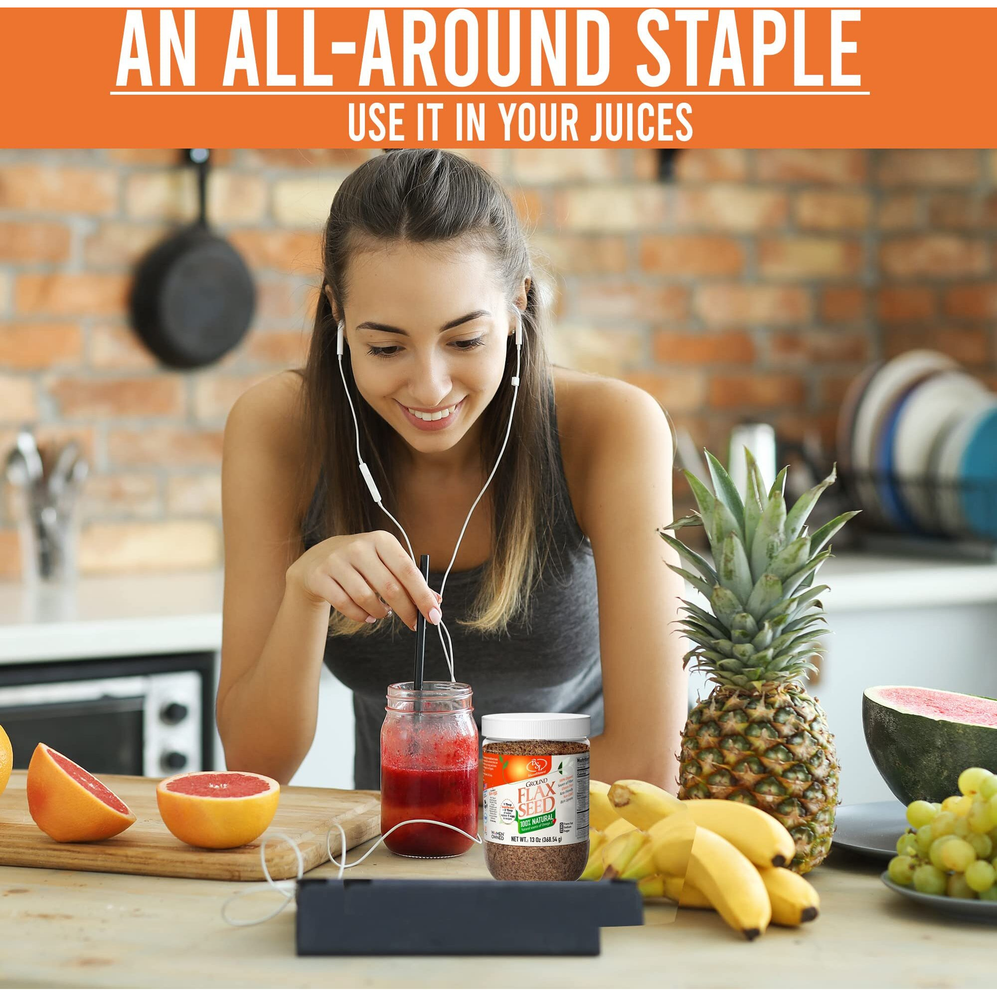 Organic Ground Flax Seed 7 Oz - Vegan & Keto-Friendly, Zero Trans Fat & Sugar | Rich In Fiber, Source Of Essential Omega-3 Fatty Acids, Flaxseed For Mixing, Baking & Blending