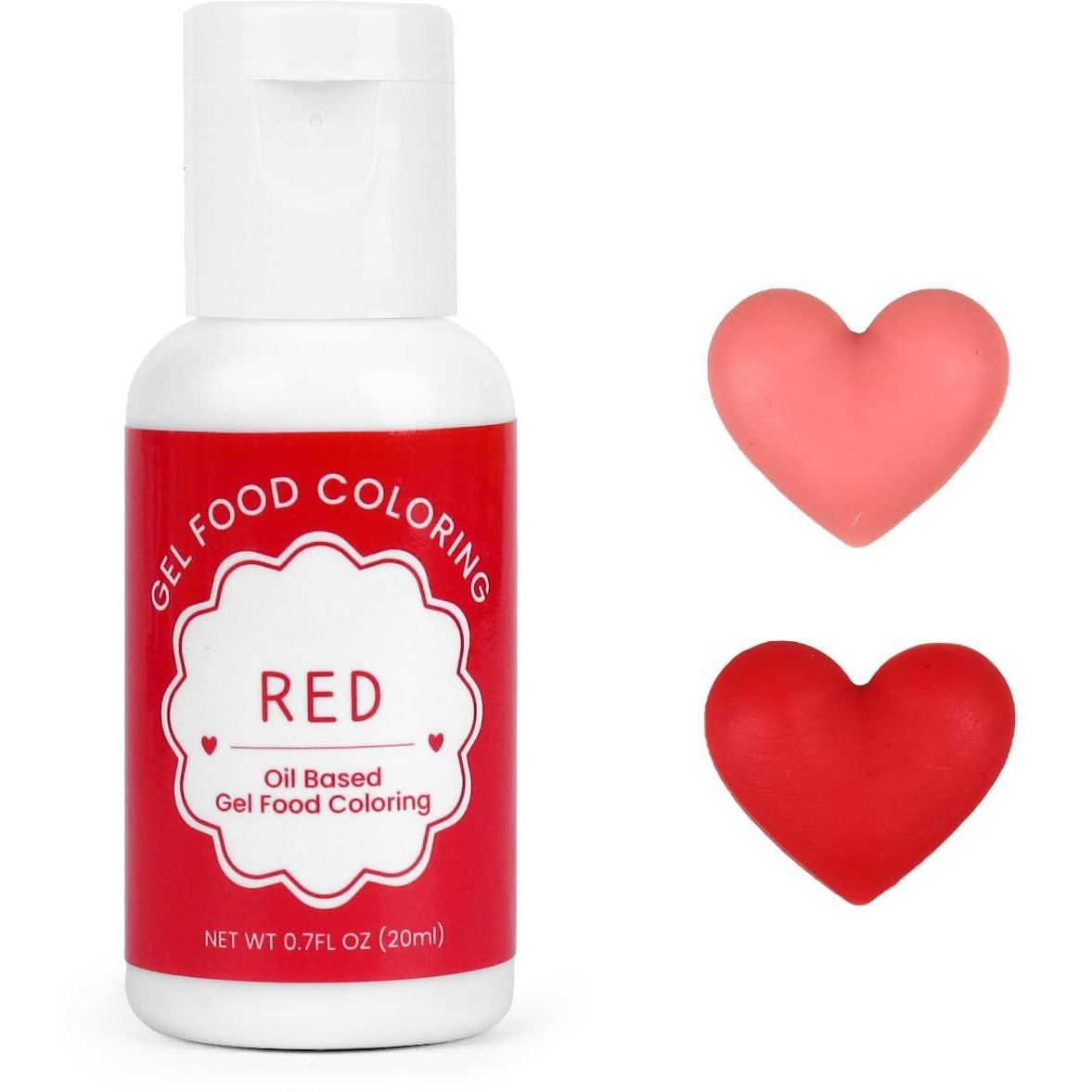 Oil Based Food Coloring For Chocolate, 20Ml Edible Red Oil Based Food Coloring Gel For Cake Decorating, Sugar, Candy Melts, Baking, Cookies, Icing Frosting, Meringues, Cream- 0.7 Fl. Oz(Red)