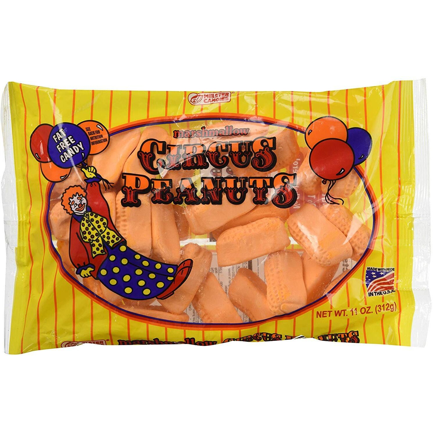 Melster Candies - Classic Marshmallow Circus Peanut Candies - Fat Free, Iconic And Nostalgic Sweet Treat - 11 Oz. Bags - 3 Pack