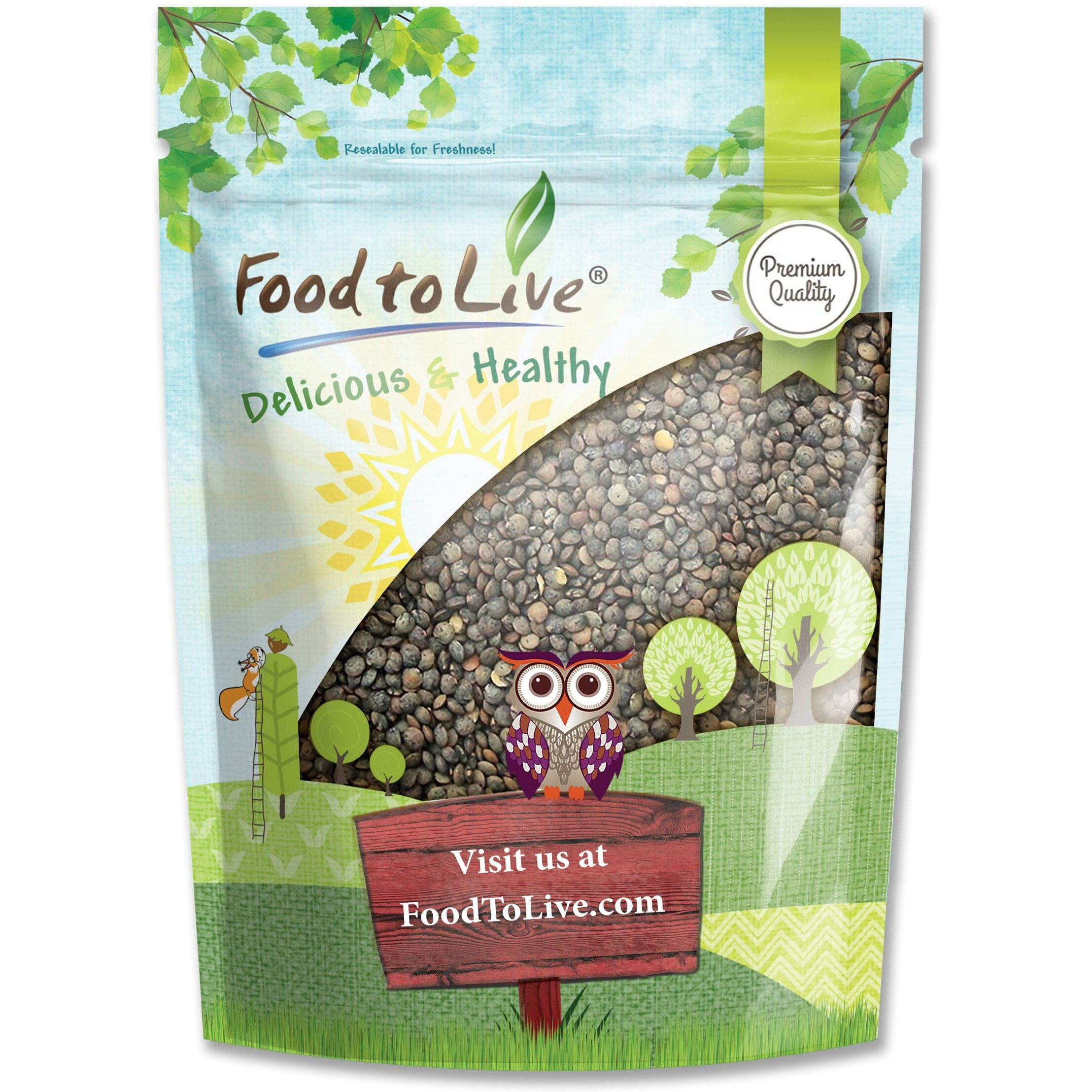 Food To Live French Green Lentils, 1 Pound - Whole Dry Beans, Raw, Sproutable, Vegan, Kosher, Bulk. Deep Peppery Flavor. Rich In Plant-Based Protein. Great Base For Soups, Chili, And Curries.