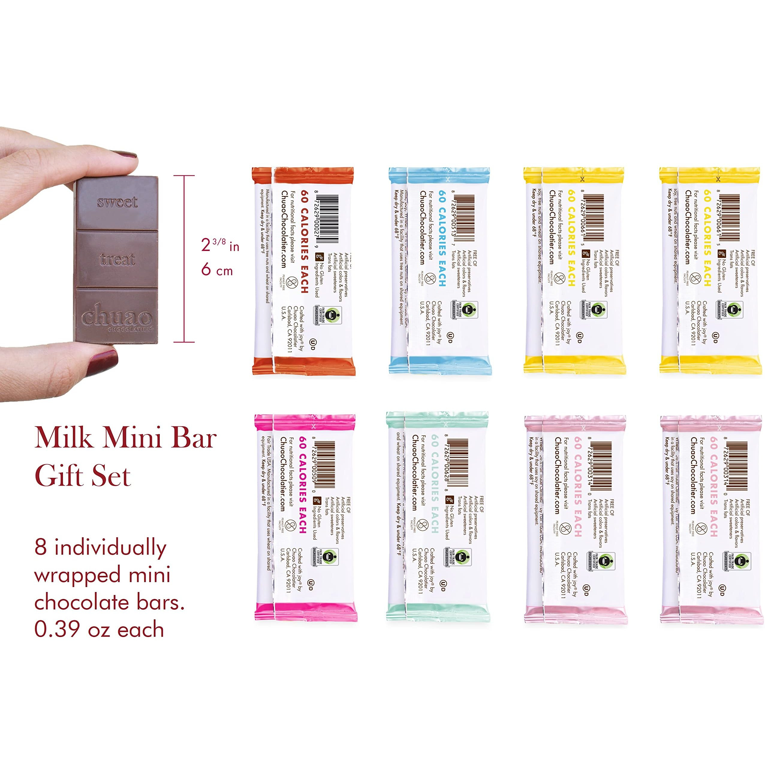 Chuao Chocolatier Chocolate Mini Gift Box | Gourmet Chocolate Assorted Bars European No Preservatives | For Gift Baskets, Christmas, Valentines Day, Gifts For Women, Men, Birthday, Thank You, Care Package (Milk Chocolate, 8 Bars)