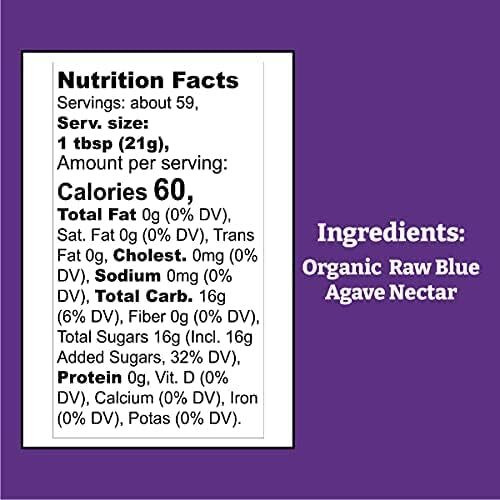 Wholesome Sweeteners Organic Raw Blue Agave, Usda Certified Organic, 44 Oz