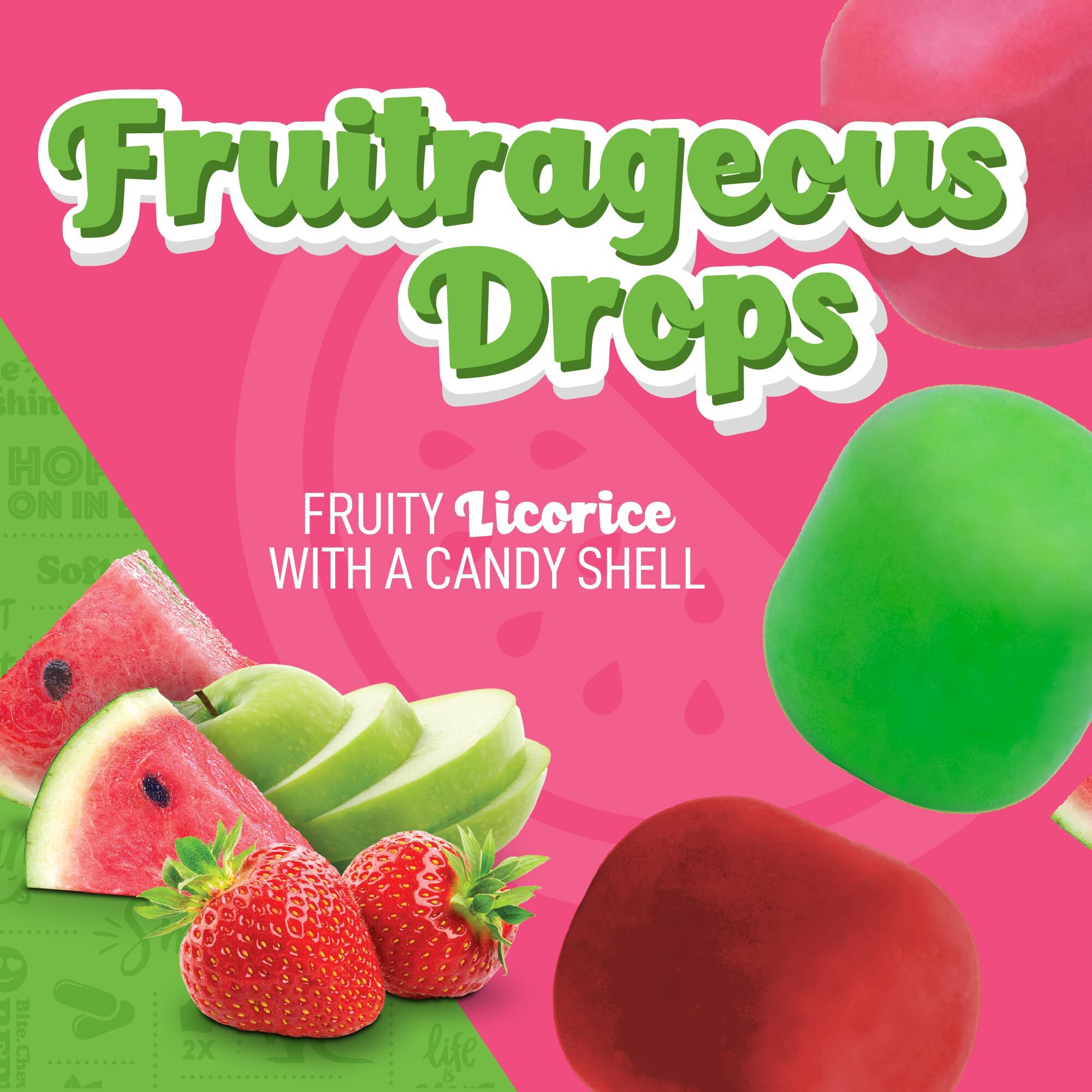 Wiley Wallaby 6 Oz. Fruitrageous Drops Original Fruits Gourmet Australian Style Soft & Chewy Licorice Candy Drops, 3 Pack