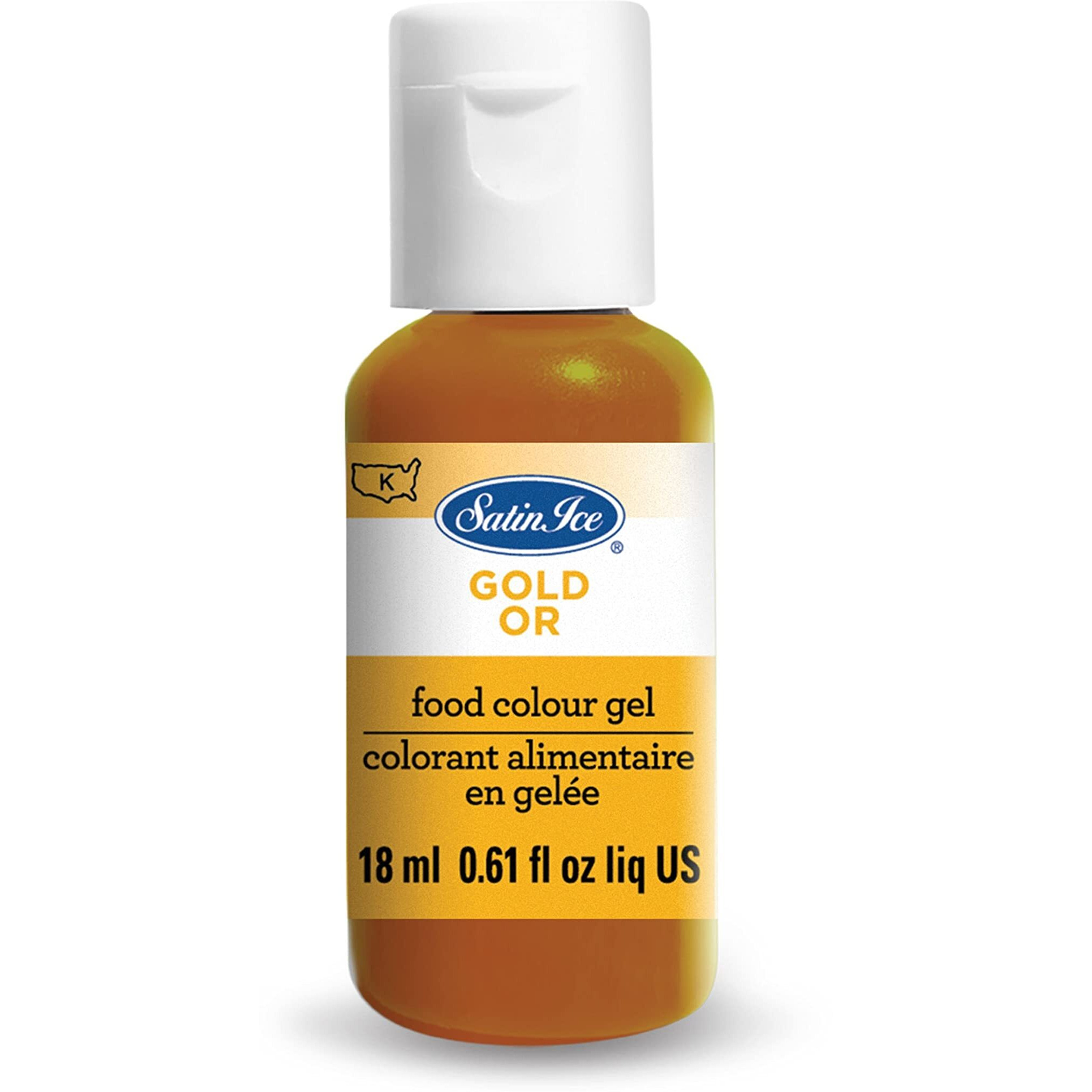 Satin Ice Food Color Liquid Gel, 0.61 Fl Oz Bottle, Gold
