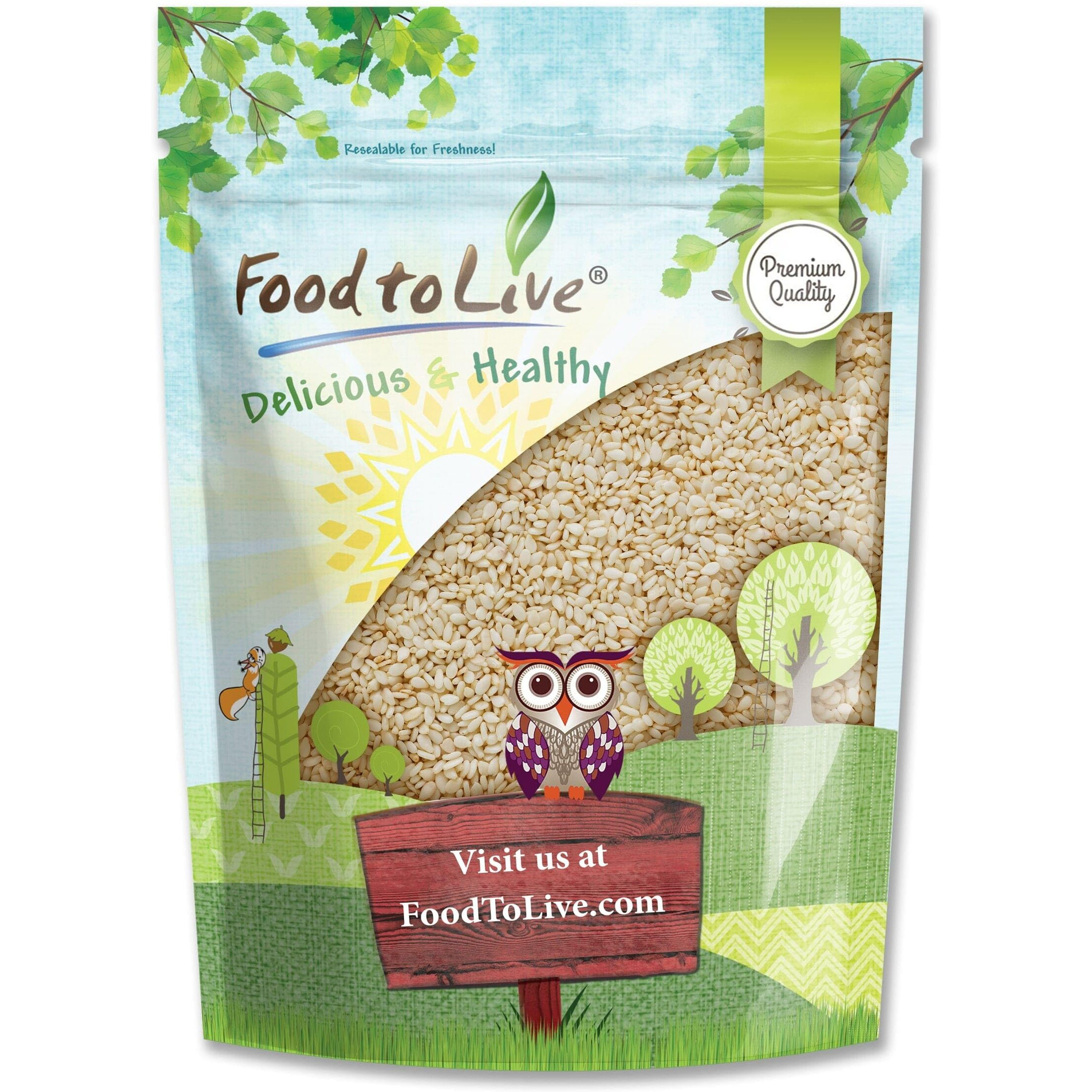 Hulled Sesame Seeds, 1 Pound - Non-Gmo Verified, Whole Raw White Sesame Seeds, Kosher And Vegan, Unroasted, Bulk Sesame. High In Magnesium, Iron, And Calcium. Perfect For Tahini Paste