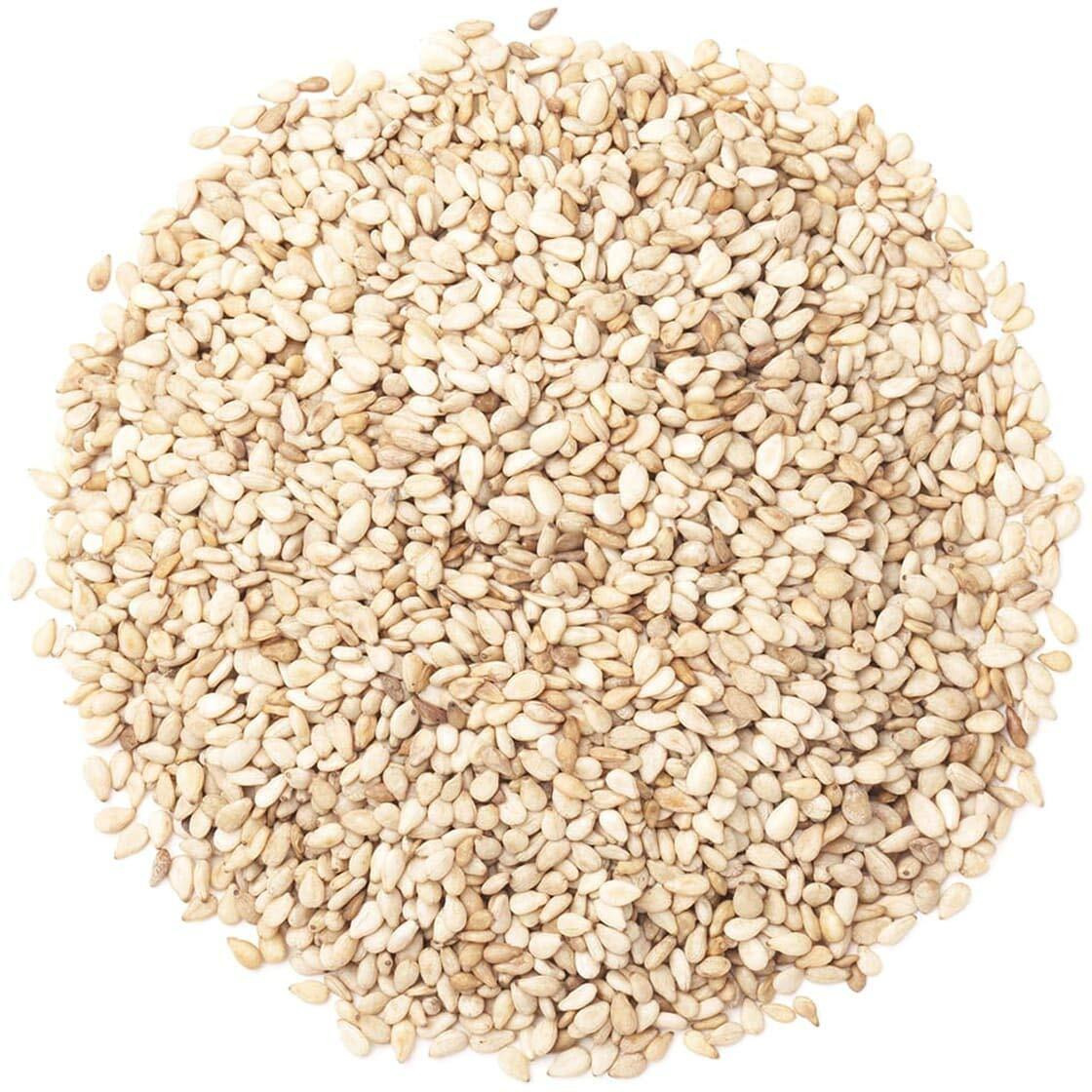 Hulled Sesame Seeds, 1 Pound - Non-Gmo Verified, Whole Raw White Sesame Seeds, Kosher And Vegan, Unroasted, Bulk Sesame. High In Magnesium, Iron, And Calcium. Perfect For Tahini Paste