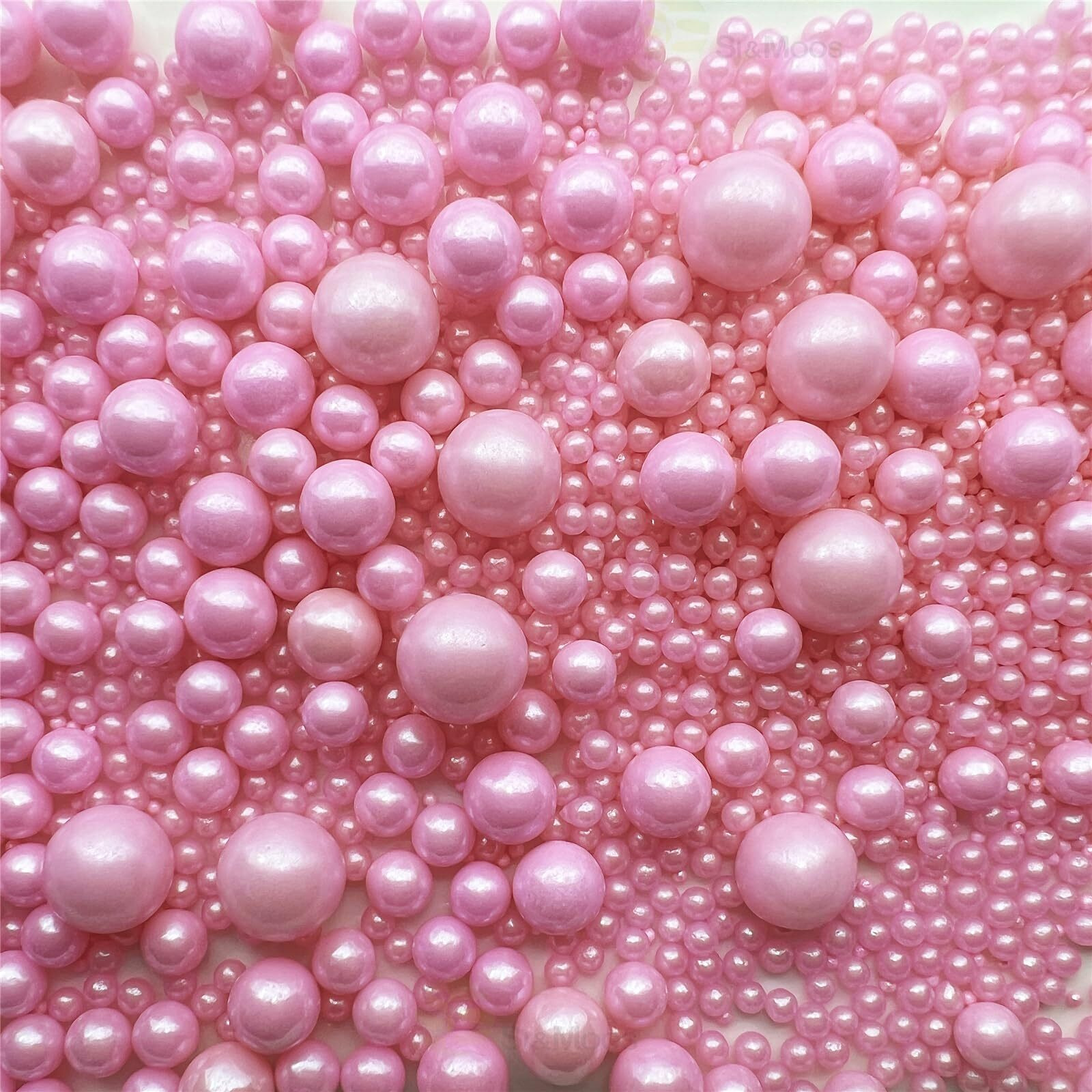 Pink Edible Pearls For Cake Decorating 5.1 Oz | Pink Cake Pearls | Edible Sugar Pearls | Edible Cake Decorations | Pink Pearl Sprinkles For Cookies, Ice Cream, Cake And Cupcake Decorating With Tweezers