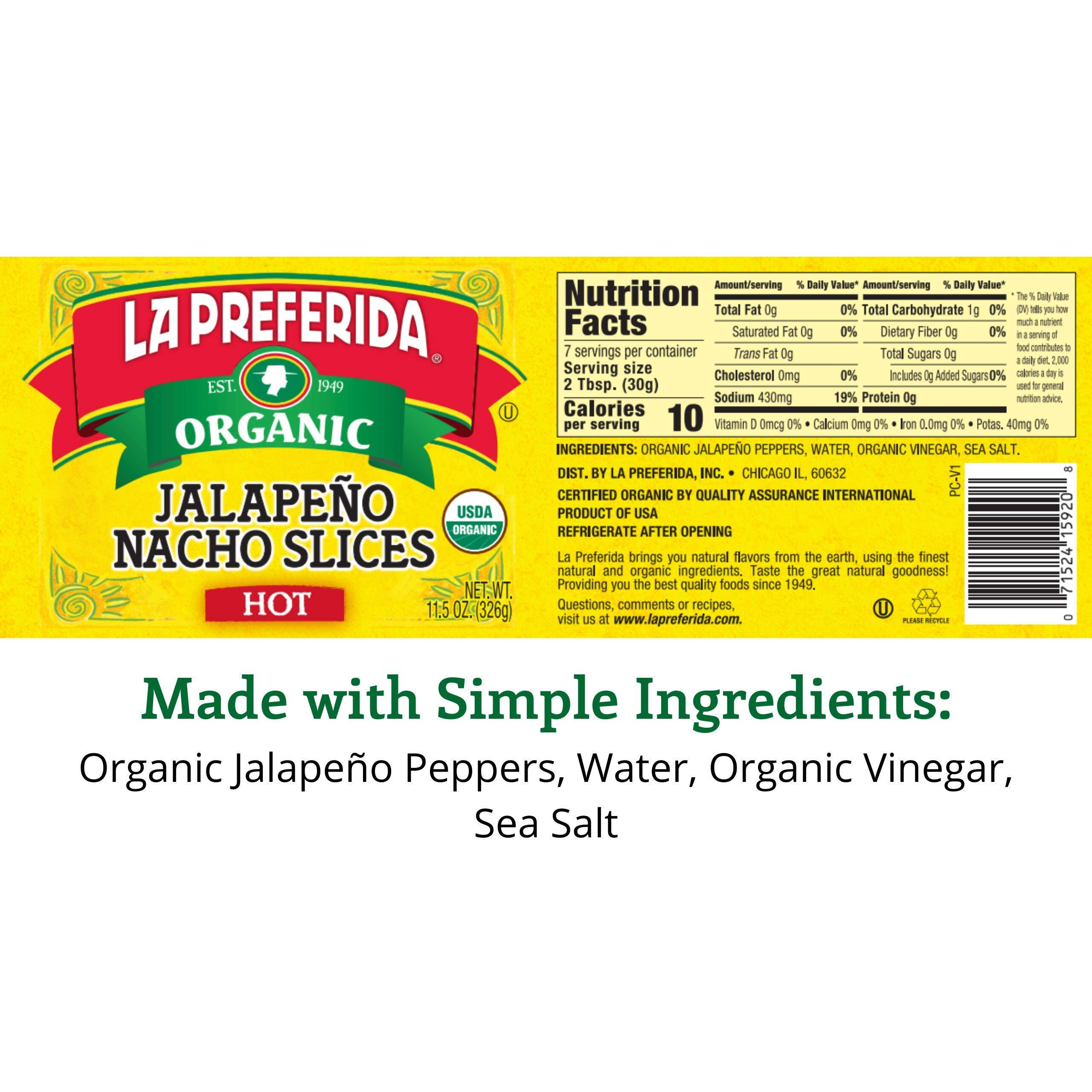 La Preferida La Preferida Organic Hot Jalapeno Nacho Slices 11.5 Oz,, 11.5 Oz (2)