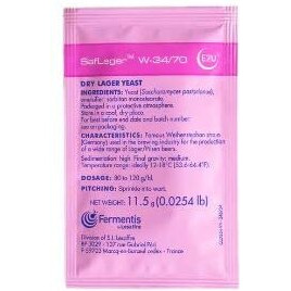 Craft A Brew - Saflager W-34/70 Yeast - German Lager Dry Yeast - For Craft Lagers - Ingredients For Home Brewing - Beer Making Supplies - [1 Pack]