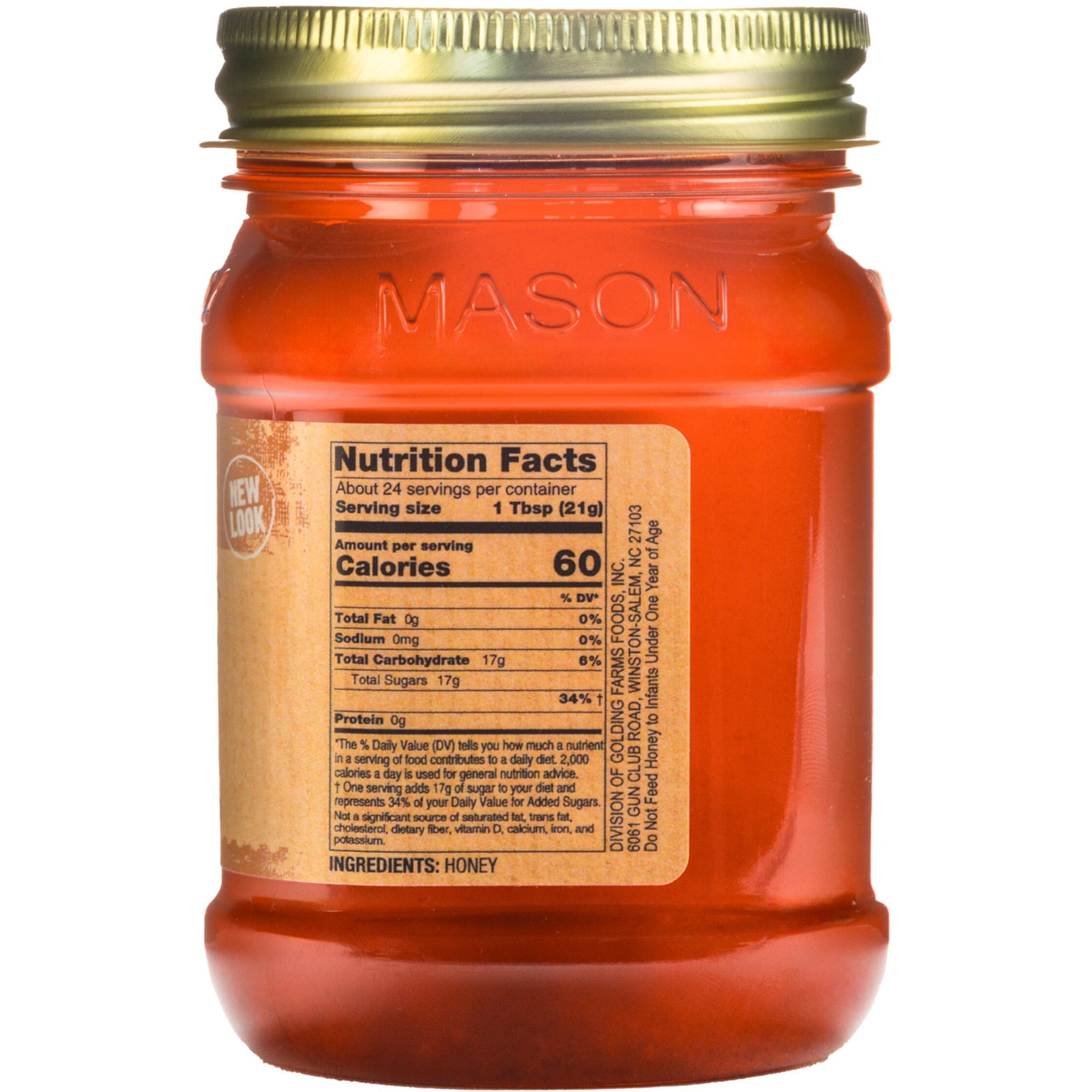 Mountain Ridge Honey, Naturally Healthy 100% Pure Raw Honey, 18 Ounces