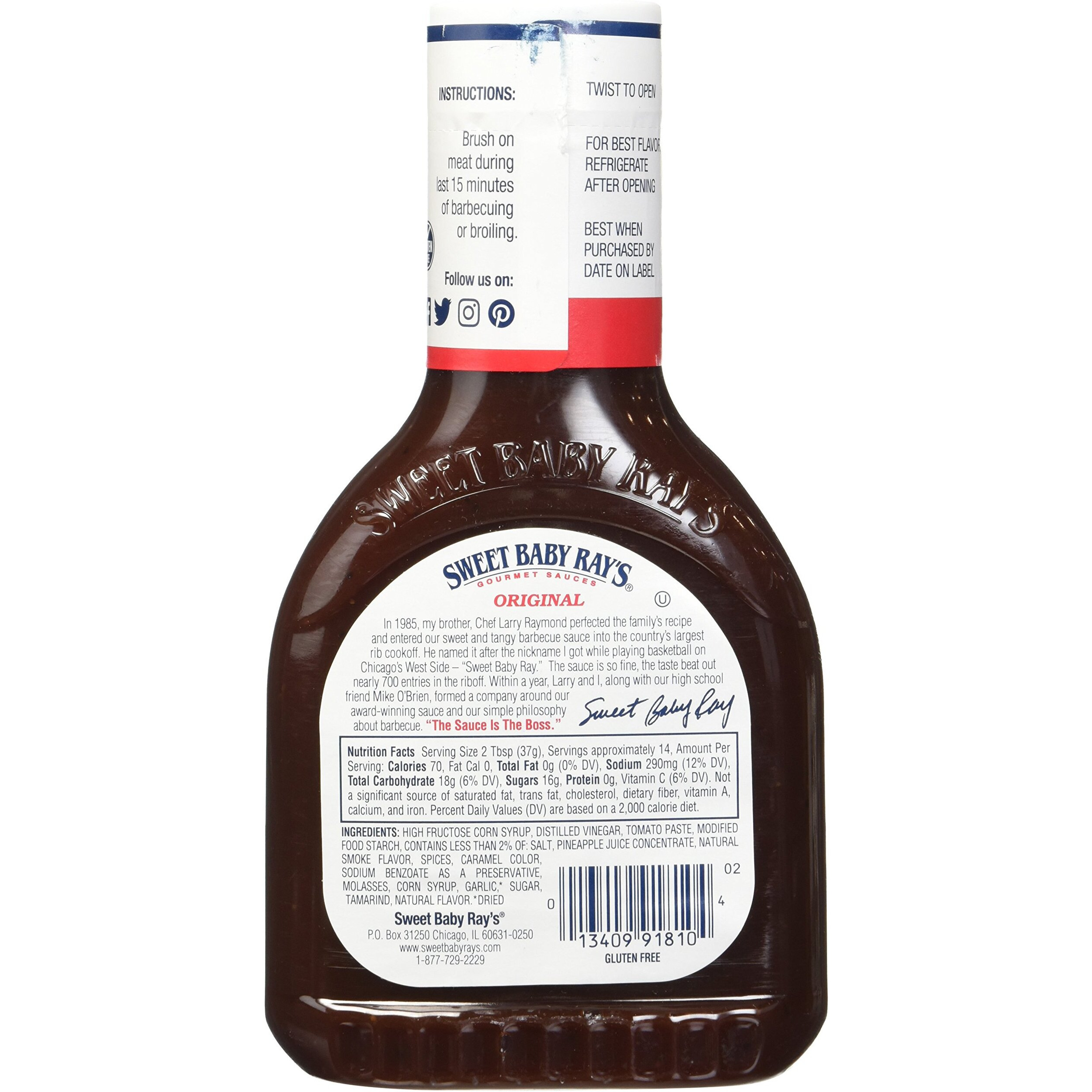 Sweet Baby Ray's Gourmet Sauce Barbecue Flavor, 18 Ounce (Pack Of 3))