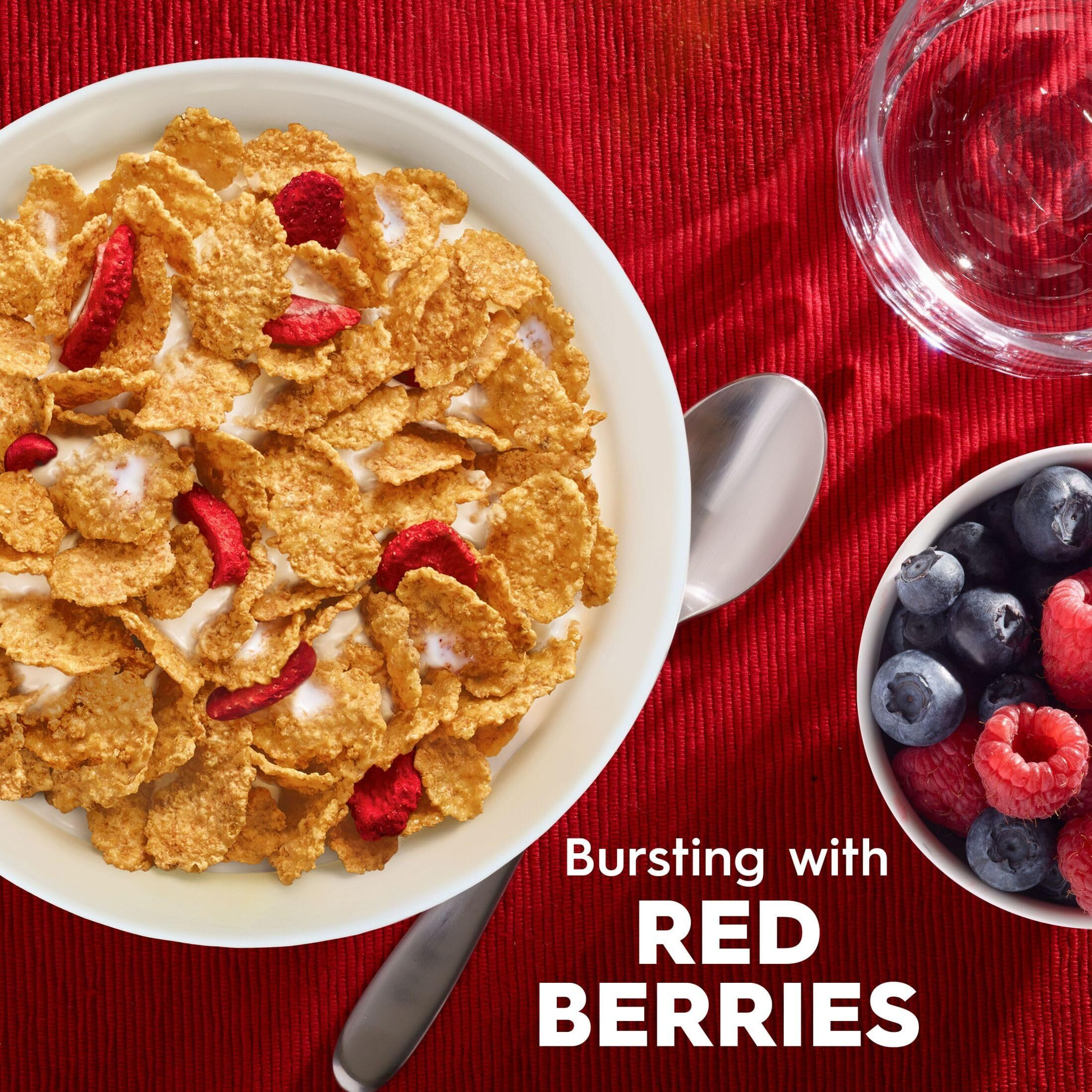 Kellogg's Special K Breakfast Cereal, Family Breakfast, Fiber Cereal, Family Size, Red Berries (3 Boxes)