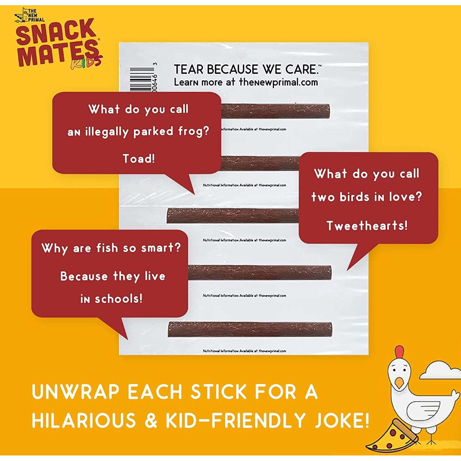 Snack Mates By The New Primal, Chicken Pizza Meat Stick, All Natural Chicken, High Protein And Low Sugar Kids Snack, Certified Paleo, Certified Gluten Free, Lunchbox Friendly, 0.5 Oz, Pack Of 5