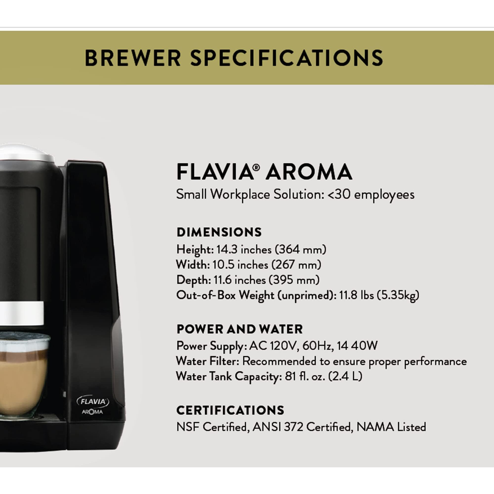 Flavia Mars Drinks Aroma Single-Serve Coffee Brewer Works Freshpacks, Black, Medium
