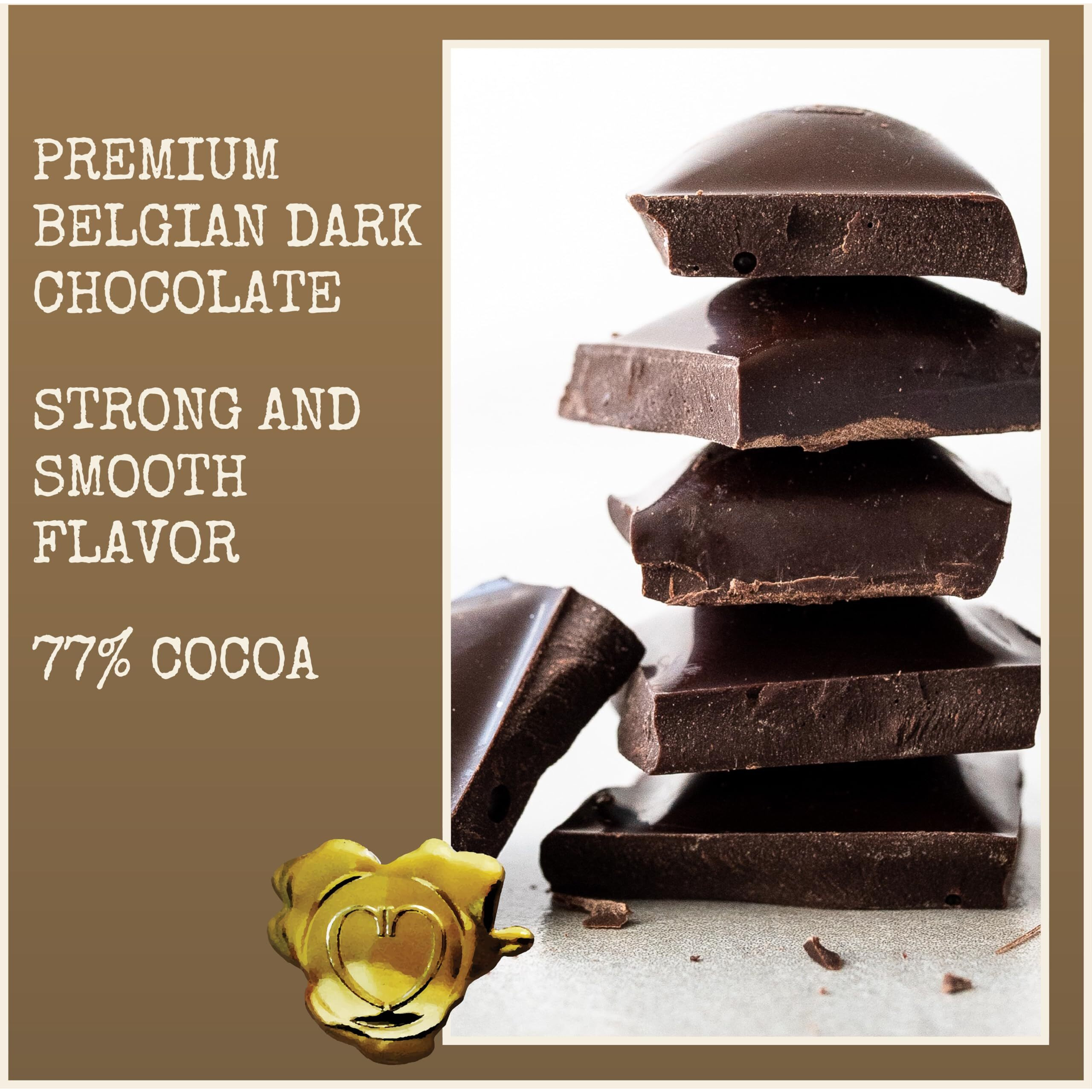 Chocolove Extra Strong Dark Chocolate Bars | 77% Cocoa | Strong & Smooth Belgian Dark Chocolate | Rainforest Alliance Certified, Non-Gmo, 3.2 Oz Bar (12 Pack)
