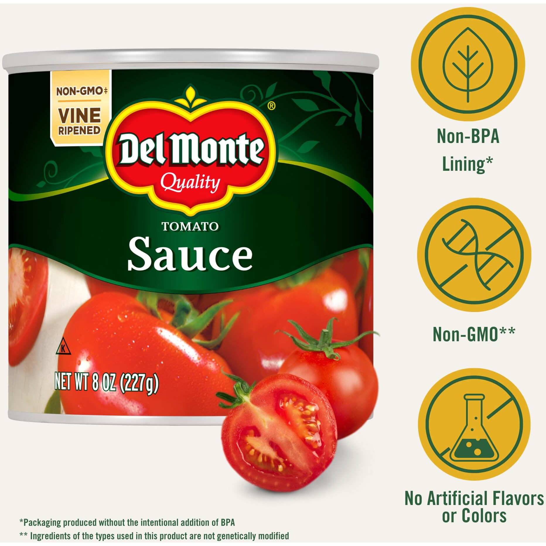 Del Monte Canned Tomato Sauce, 8 Oz (Pack Of 24 Cans)
