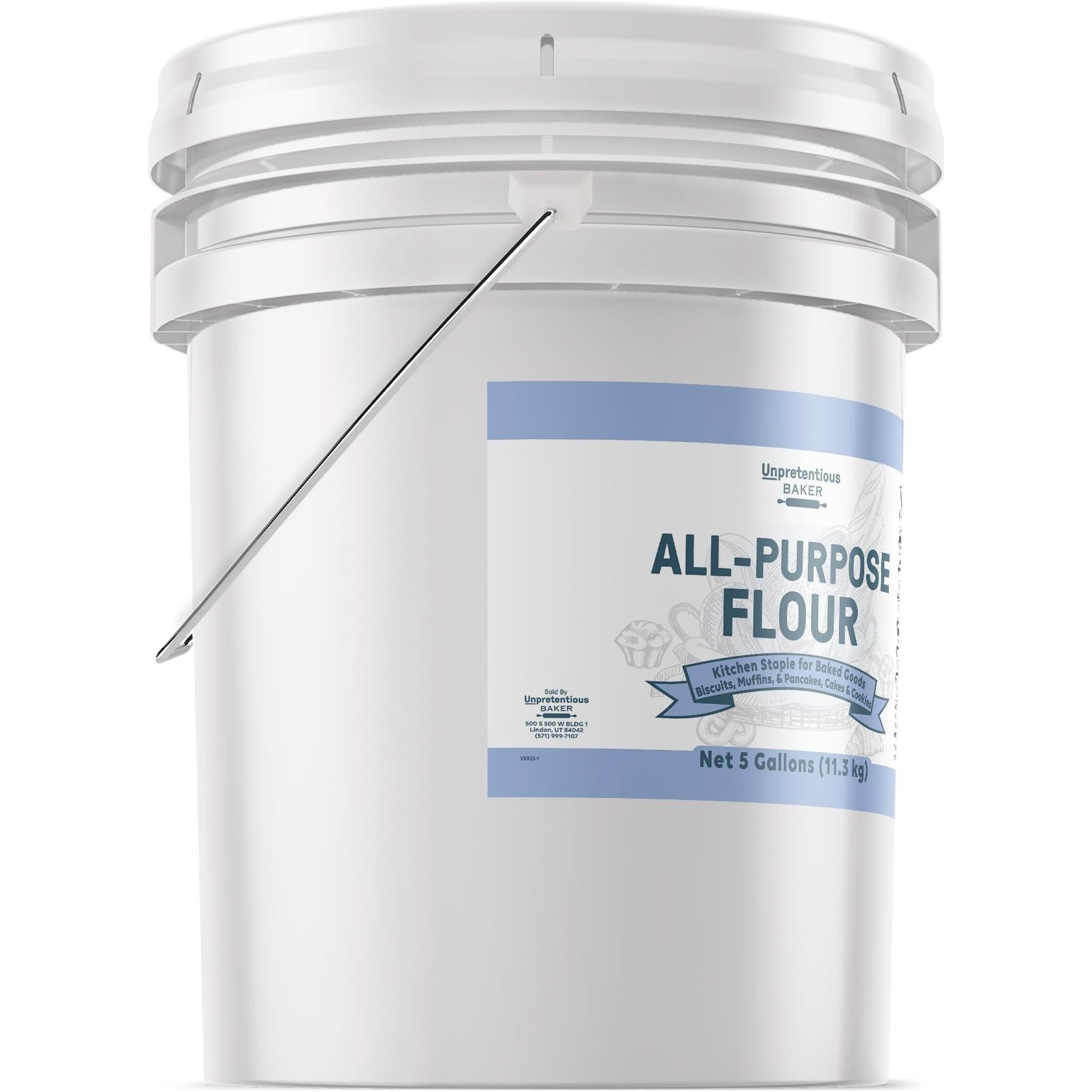 Unpretentious All Purpose Flour, 5 Gallon Bucket, Versatile Kitchen Staple, Food Storage