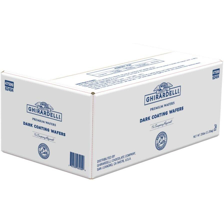 Ghirardelli Dark Coating Wafers, Dark Chocolate, 25 Lbs