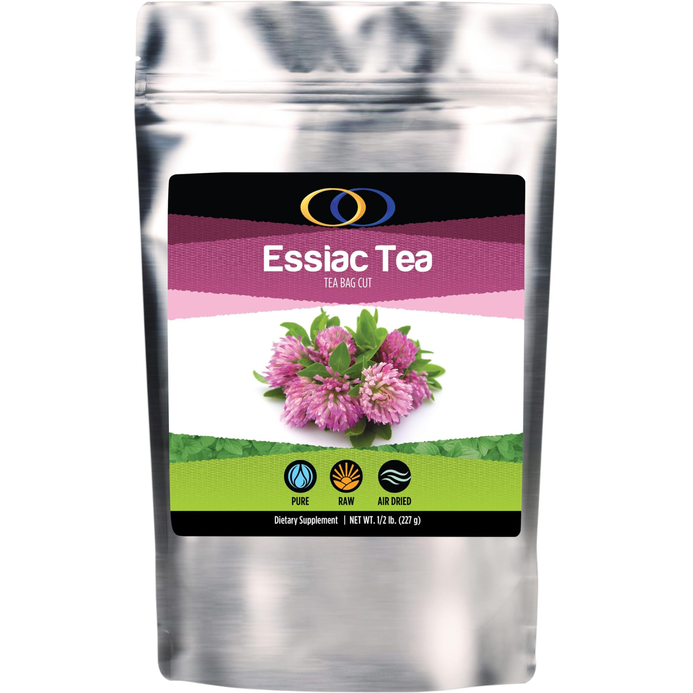 Optimally Organic Essiac Tea - Tea Bag Cut - 8 Herb Recipe By Rene Caisse Usa & Eu Grown Burdock Root - Sheep Sorrel Whole Plant With Roots - Blessed Thistle - Kelp - Watercress - Red Clover - Slippery Elm - Turkey Rhubarb Root