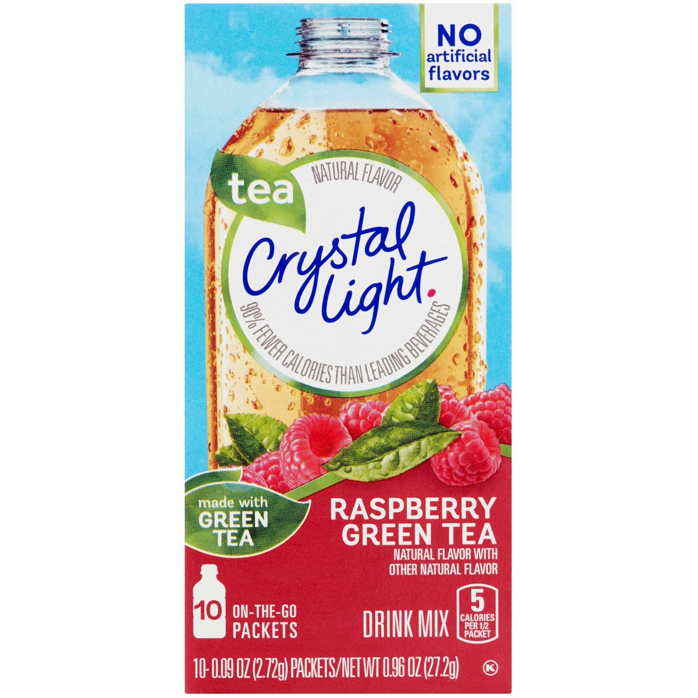 Crystal Light On The Go Raspberry Green Tea, 10-Packet Box (Pack Of 6)
