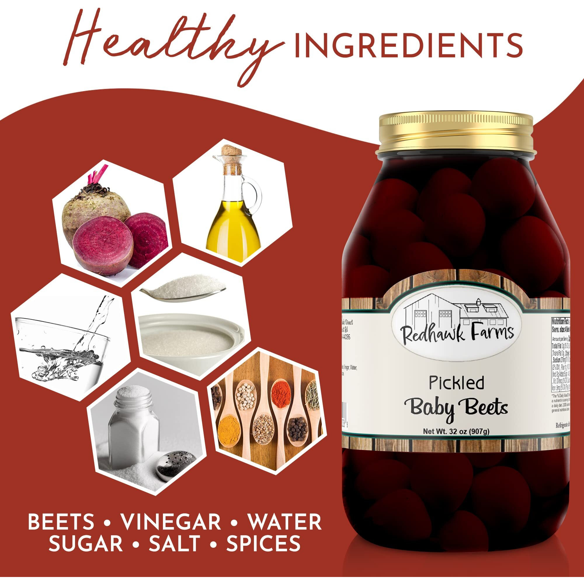 Redhawk Farms Pickled Baby Beets - Made In Amish Country - All Natural