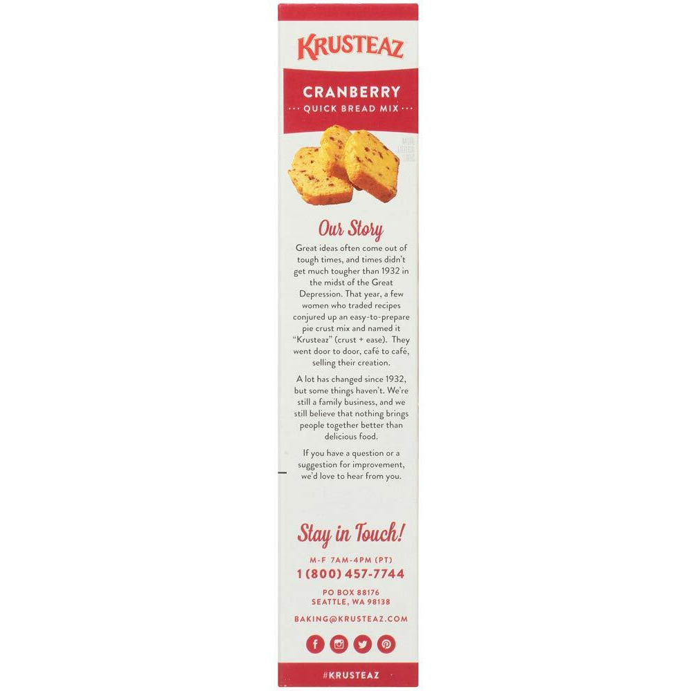 Krusteaz Cranberry Orange Quick Bread Mix, 18.6 Oz