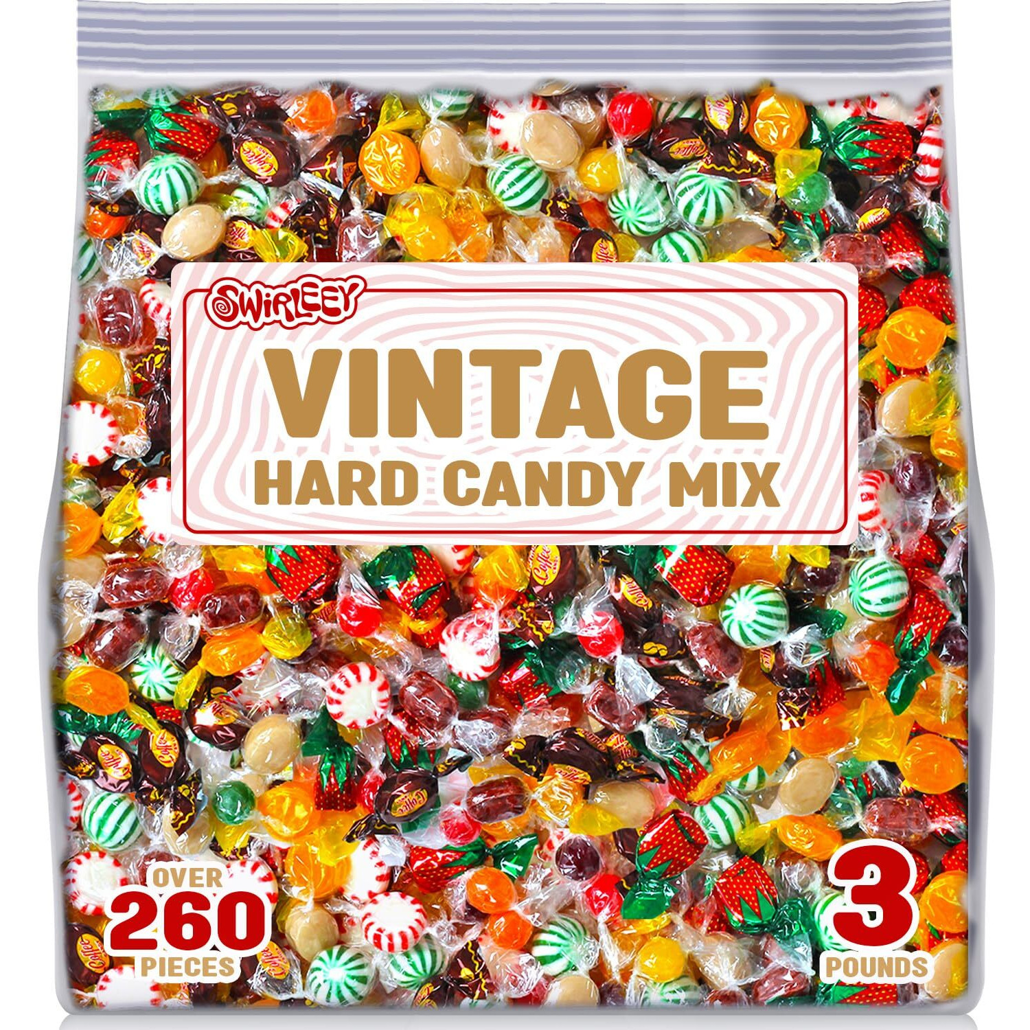 Hard Candy Assortment - 3 Pounds - Big Bulk Office Hard Candies Mix - Old Fashion Classic Hard Candy - Rootbeer Barrels, Butterscotch, Strawberry Bon Bons, Sour Balls, Coffee Candy And More