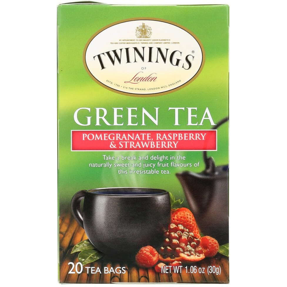 Twinings Tea - Tea Green Pomegranate Raspberry & Strawberry - Case Of 6 - 20 Bag