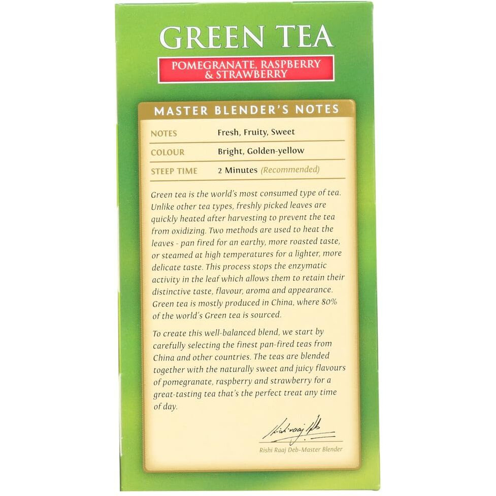 Twinings Tea - Tea Green Pomegranate Raspberry & Strawberry - Case Of 6 - 20 Bag