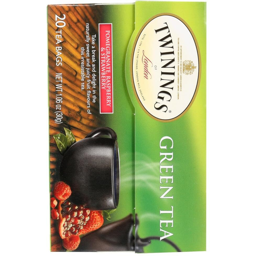 Twinings Tea - Tea Green Pomegranate Raspberry & Strawberry - Case Of 6 - 20 Bag