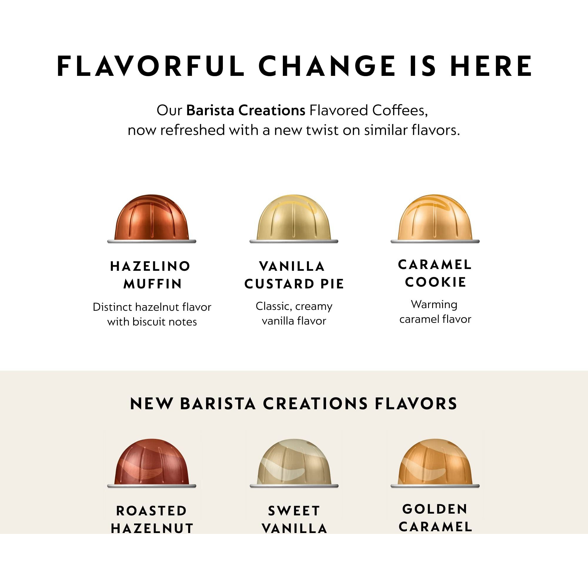 Nespresso Capsules Vertuo, Barista Flavored Pack, Medium Roast Coffee, 30 Count Coffee Pods, Brews 7.8Oz