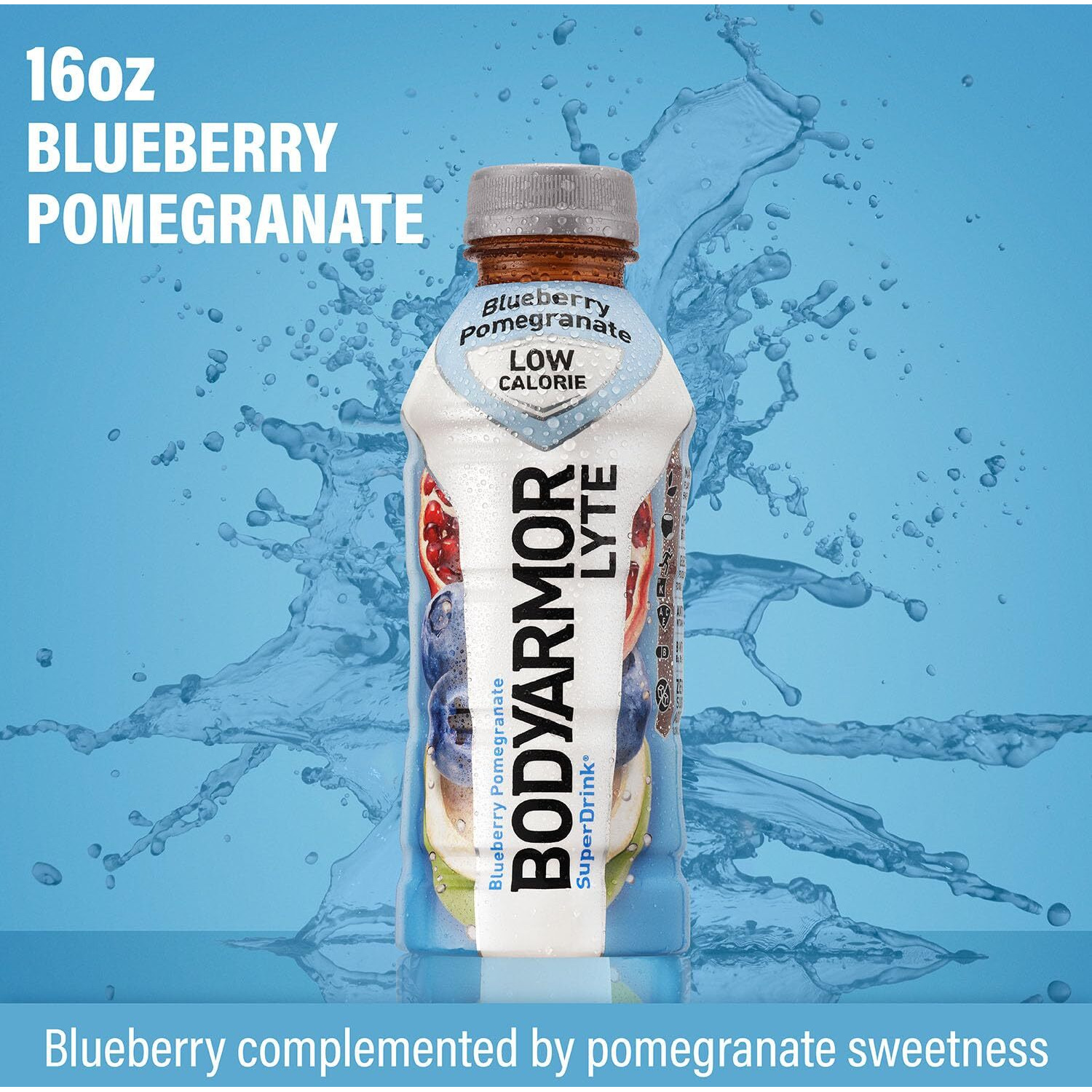 Bodyarmor Lyte Sports Drink Low-Calorie Sports Beverage, Blueberry Pomegranate, Coconut Water Hydration, Natural Flavors With Vitamins, Potassium-Packed Electrolytes, Perfect For Athletes, 16 Fl Oz (Pack Of 12)