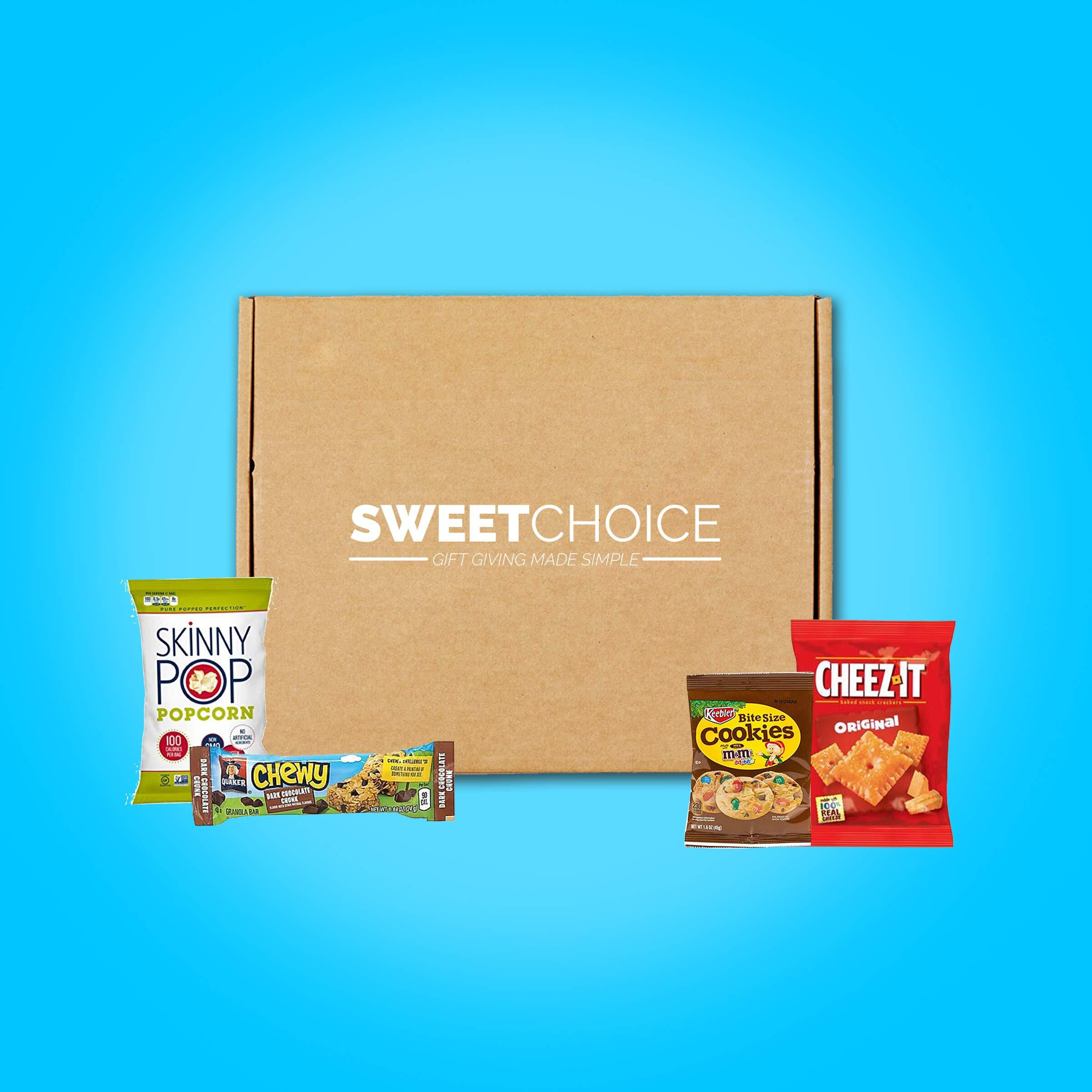 Snack Box Care Package (120 Count) Variety Snacks Easter Candy Gift Box - College Students,Back To School Military, Work Or Home - Chips Cookies & Candy Sweet Choice