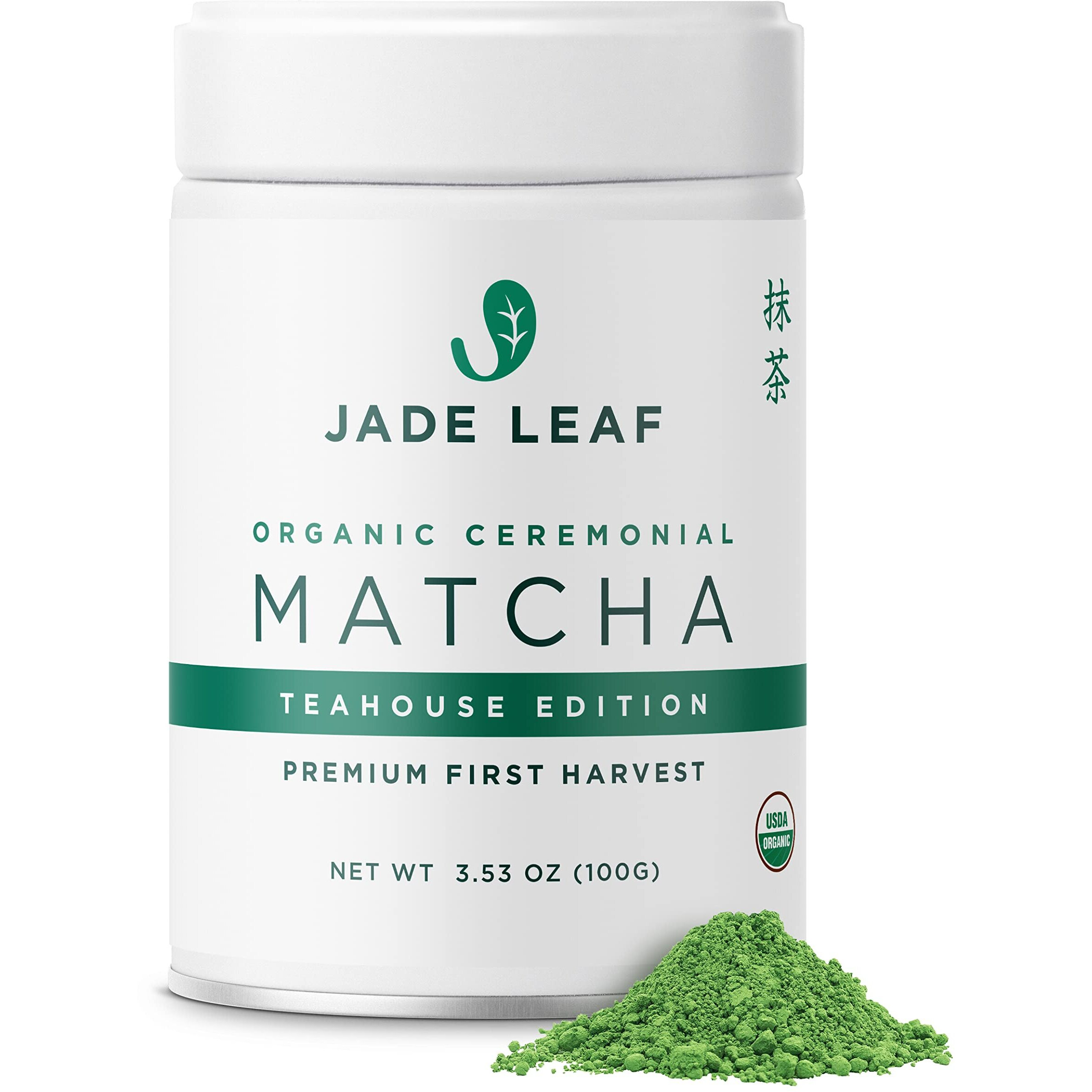 Jade Leaf Matcha Organic Ceremonial Grade Matcha Green Tea Powder - Authentic Japanese Origin - Teahouse Edition Premium First Harvest (3.53 Ounce)