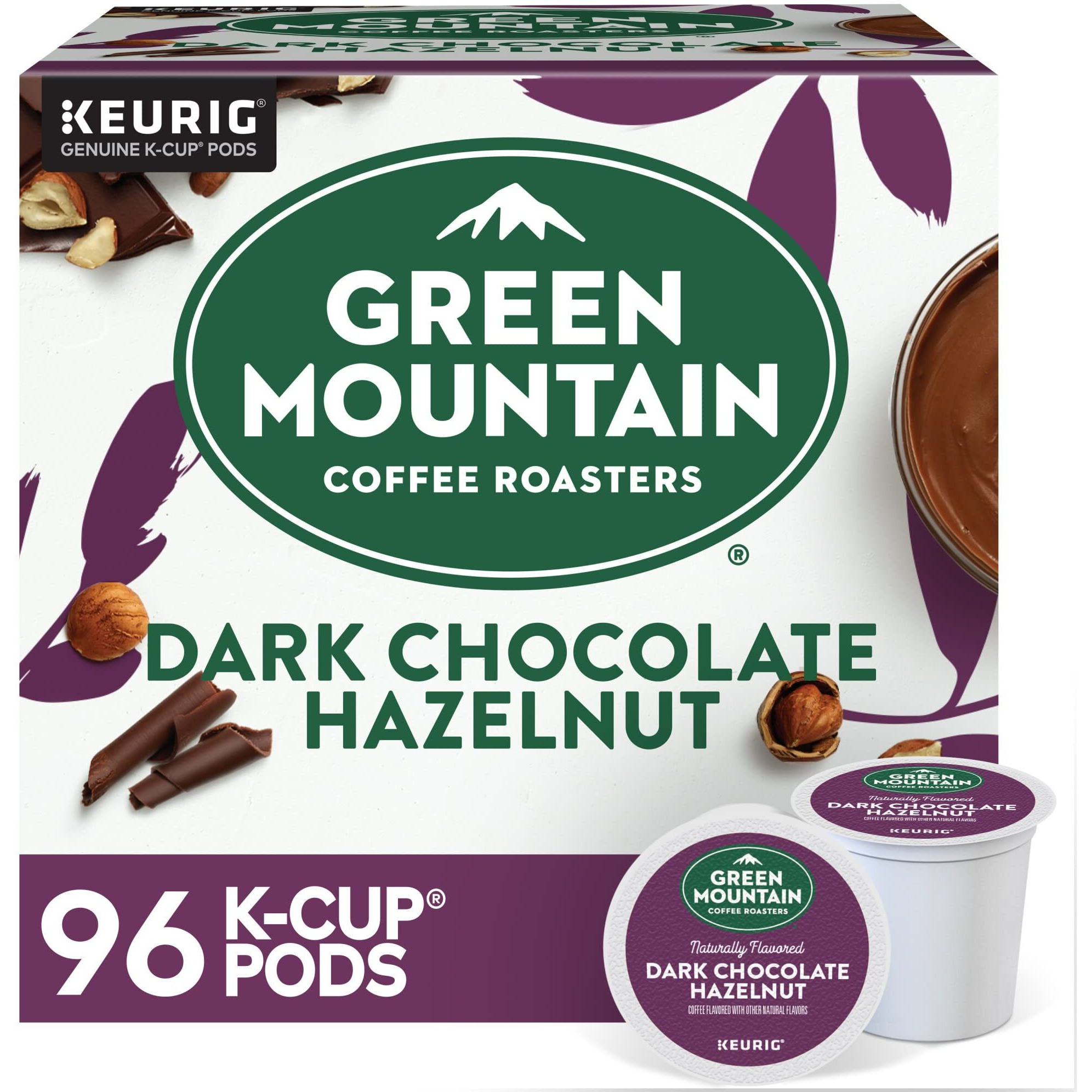 Green Mountain Coffee Roasters Dark Chocolate Hazelnut Coffee, Keurig Single Serve K-Cup Pods, 96 Count (4 Packs Of 24)