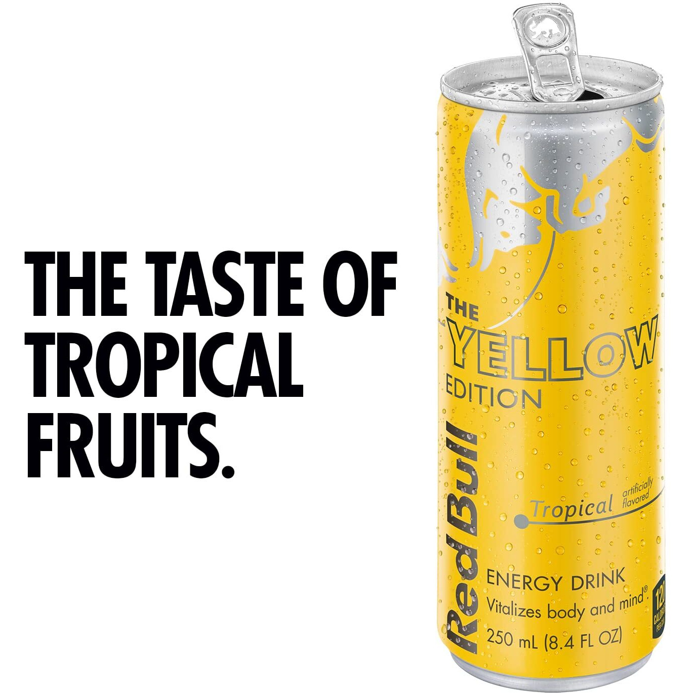 Red Bull Yellow Edition Energy Drink, Tropical, With 80Mg Caffeine Plus Taurine & B Vitamins, 8.4 Fl Oz, 2 Packs Of 12 Cans (Pack Of 24)