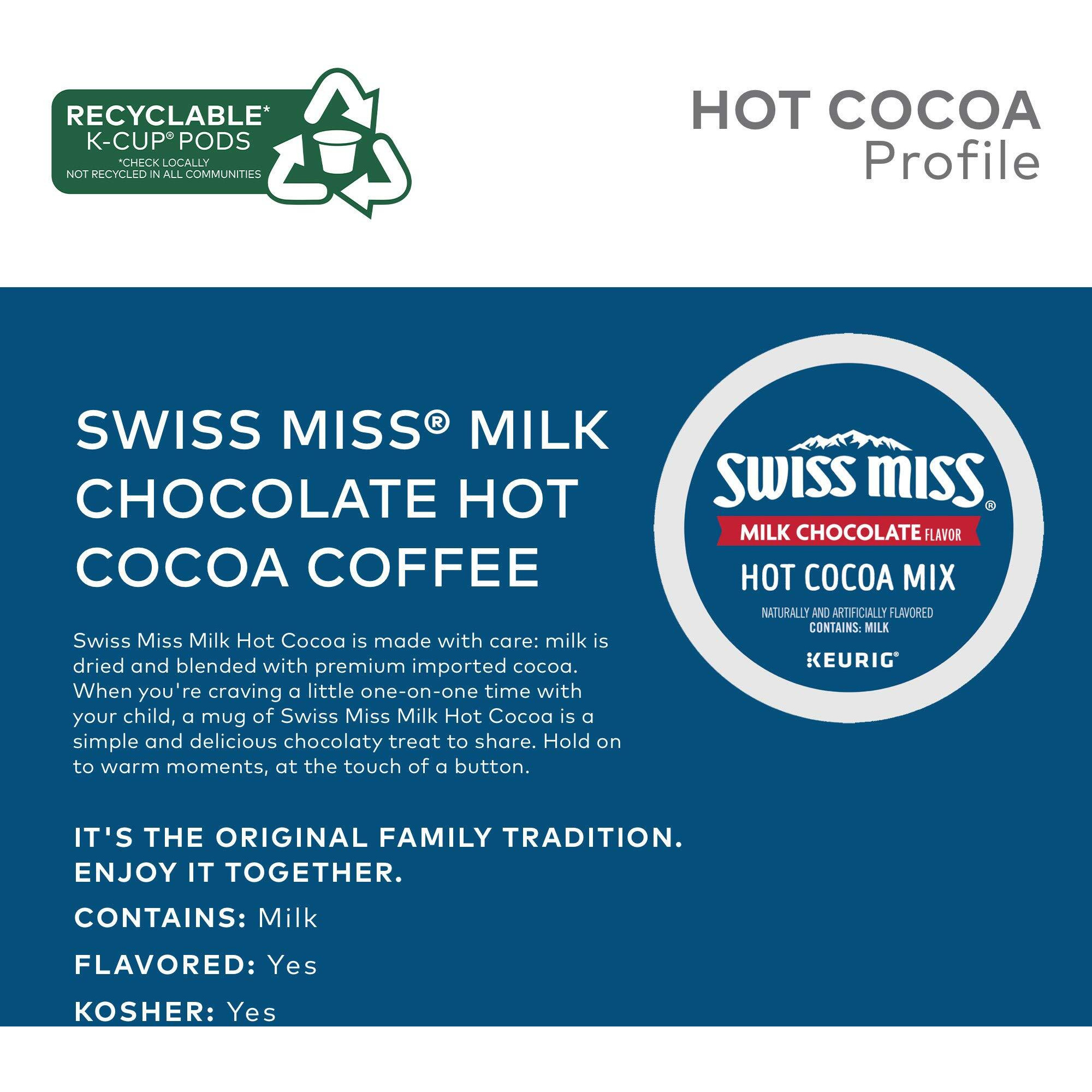 Swiss Miss Milk Chocolate Hot Cocoa, Keurig Single-Serve K-Cup Pods, 88 Count (4 Packs Of 22)