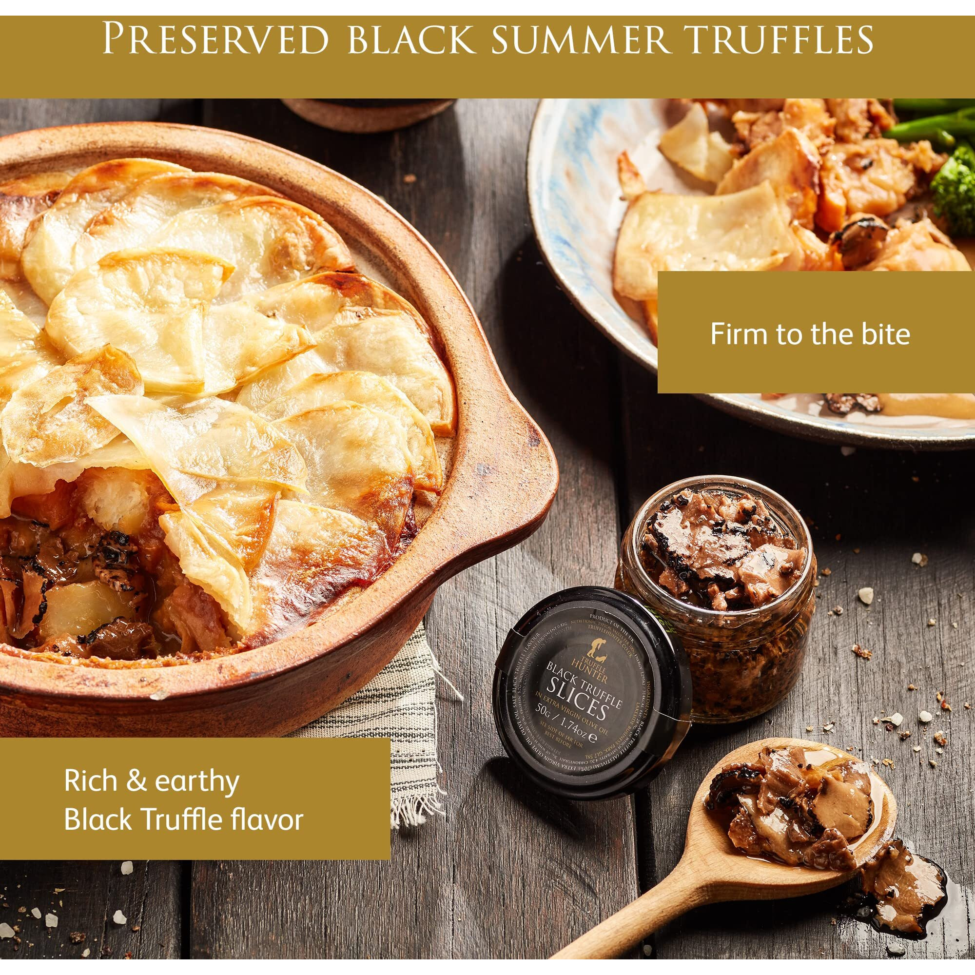 Trufflehunter - Black Truffle Slices - Preserved Truffles In Extra Virgin Olive Oil - 1.74 Oz