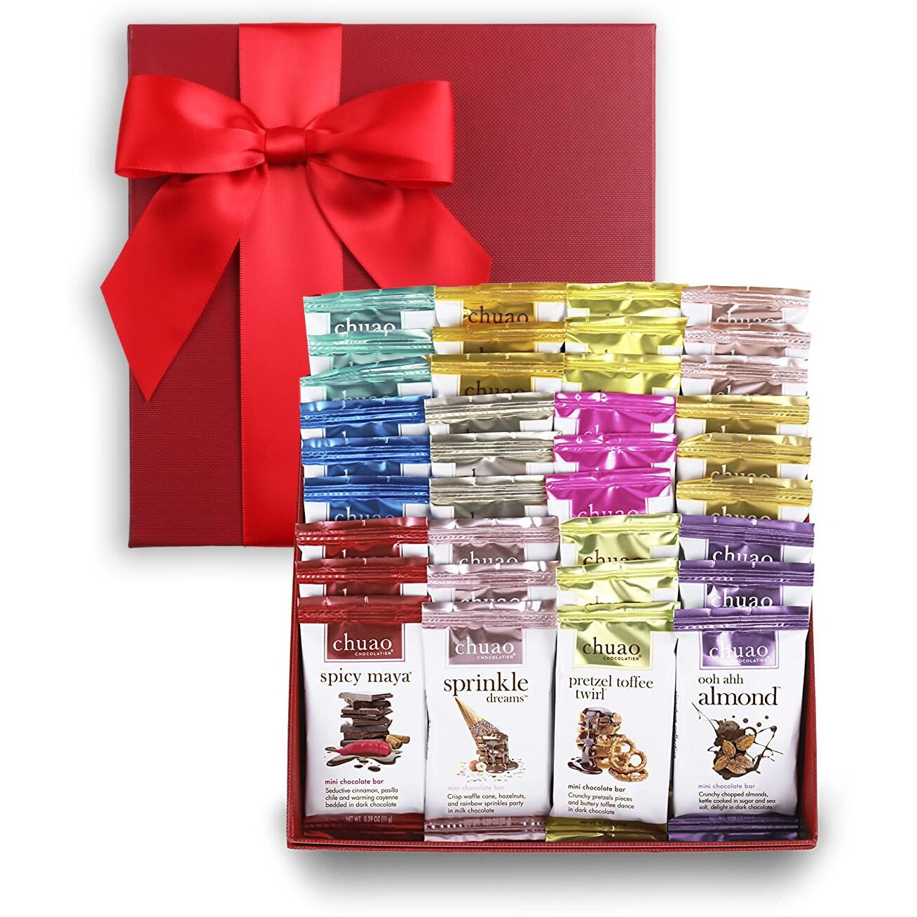 Chuao Chocolatier Share The Love Assorted Milk And Dark Mini Gourmet Chocolate Bars Gift Box | Sampler For Holiday, Birthday, Thank You, Corporate Gift Baskets | 36 Bars, 0.39 Oz Each