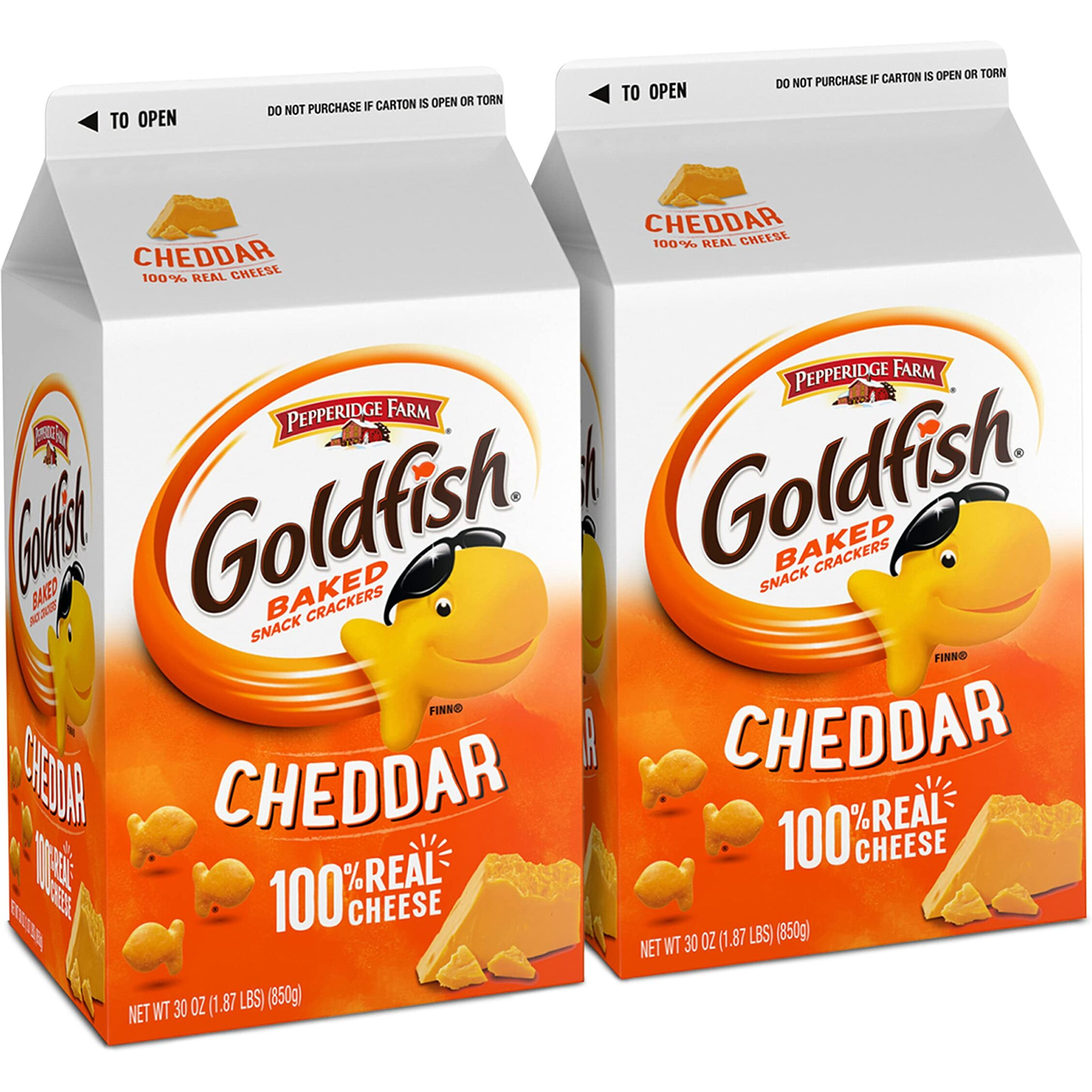 Goldfish Cheddar Crackers, Snack Crackers, 30 Oz Carton, 2 Ct Box