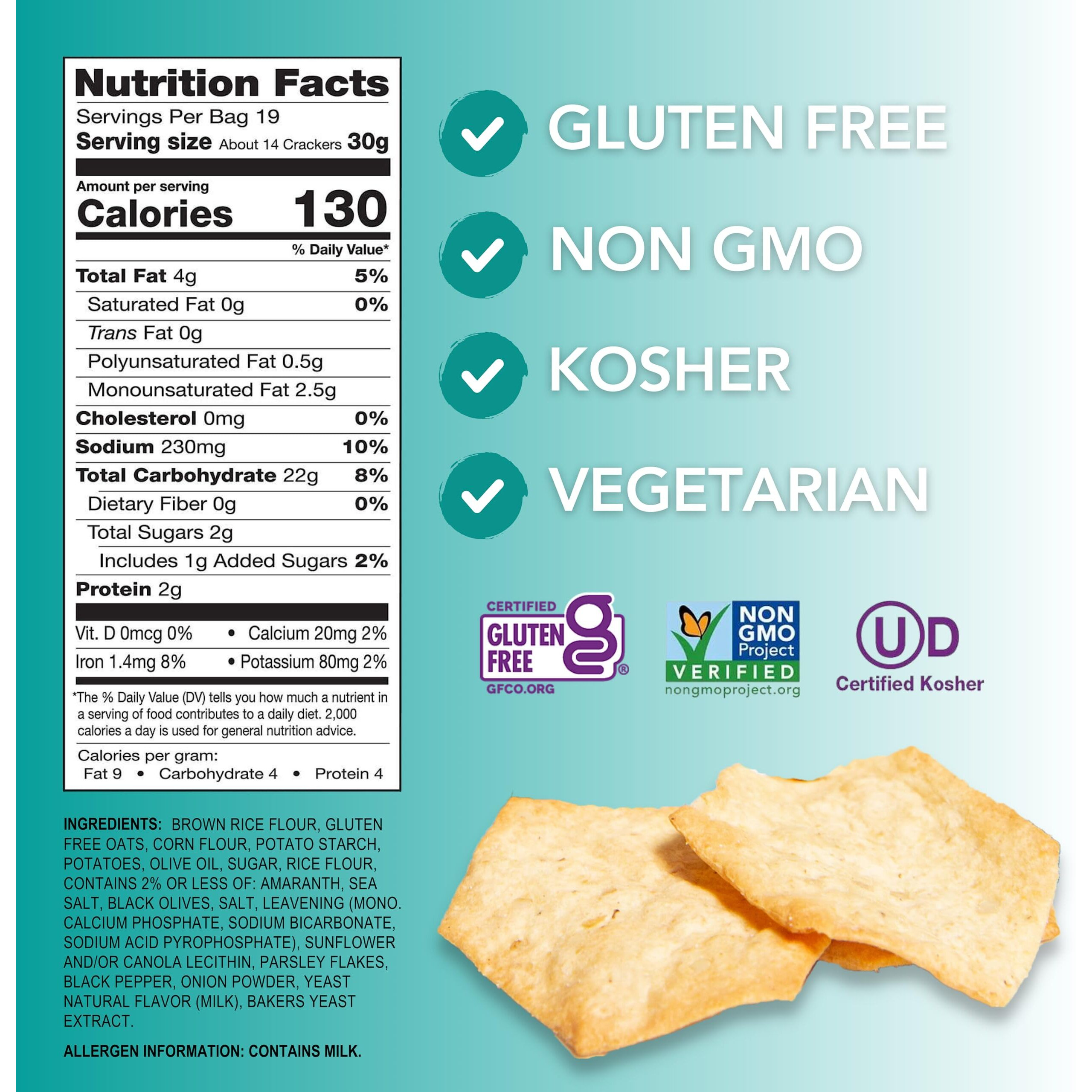 Milton's Craft Bakers Gluten Free Crispy Sea Salt Crackers - Baked Sea Salt Crackers, Non-Gmo Project Verified, Kosher, Certified Gluten Free Sea Salt Snack, 5 Grains In Every Bite - 20 Oz, Pack Of 2