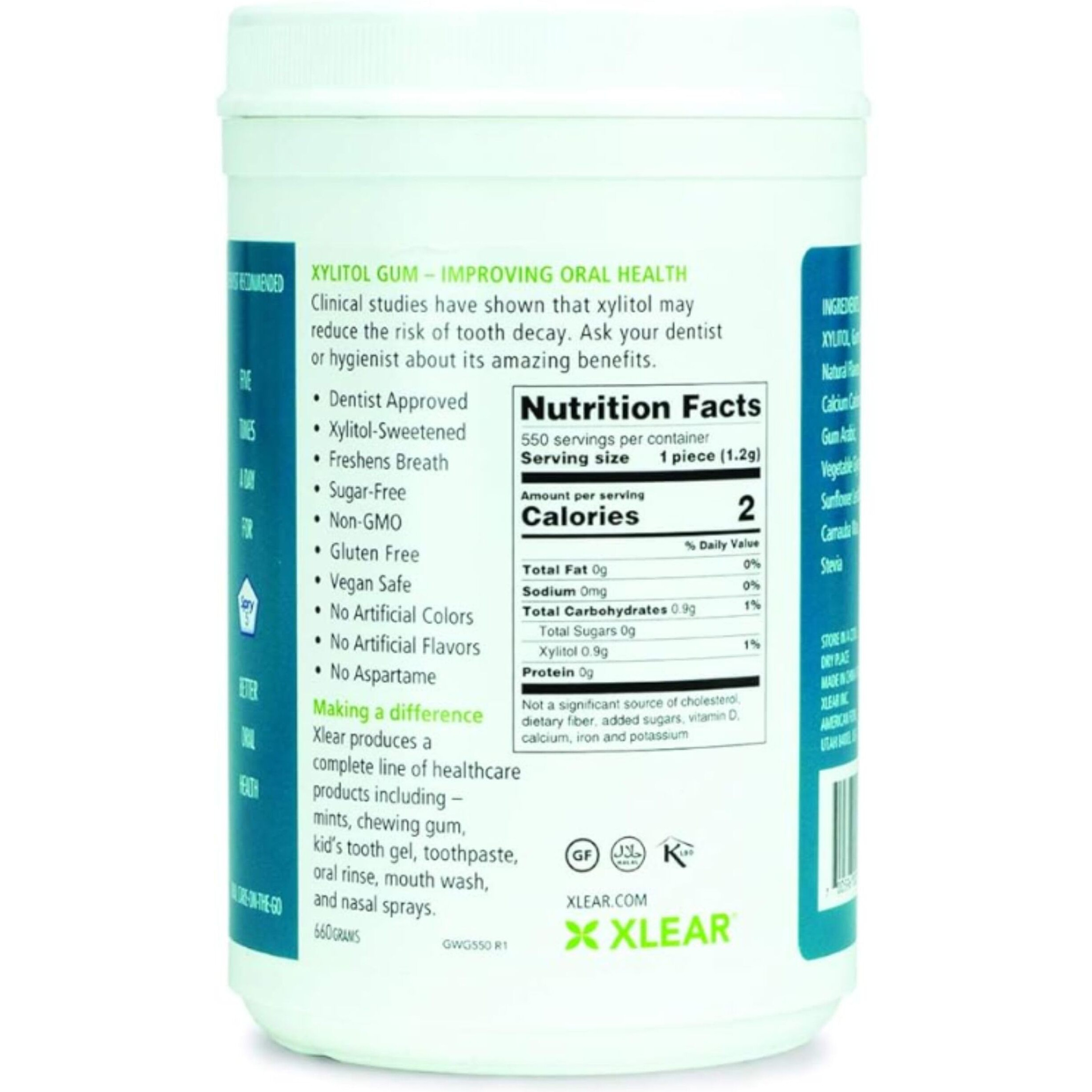 Spry Fresh Natural Xylitol Chewing Gum Dental Defense System Aspartame-Free Sugar Free Gum (Wintergreen, 550 Count - Pack Of 1)